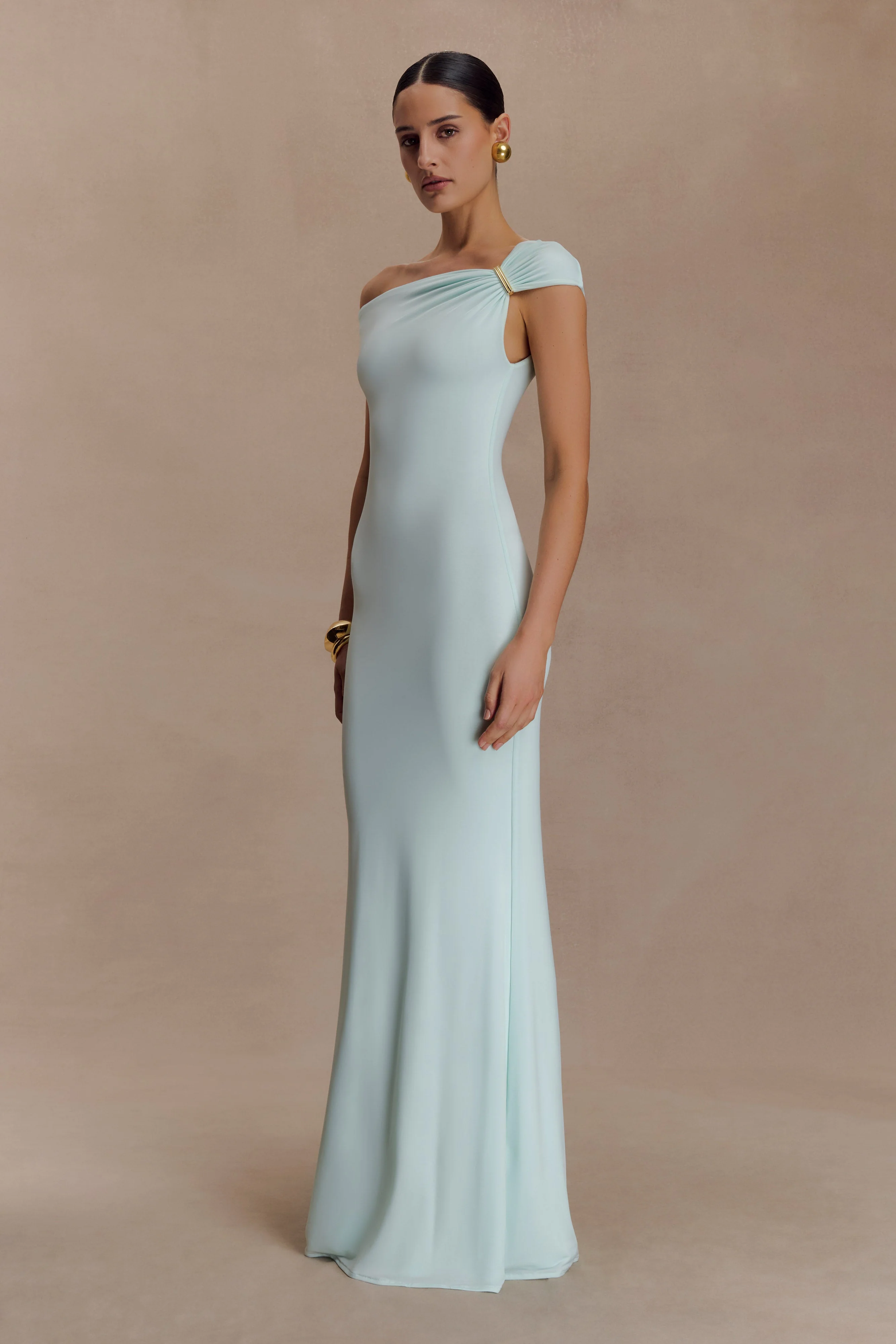 Kinsley Slinky Maxi Dress With Hardware - Lagoon - Image 3