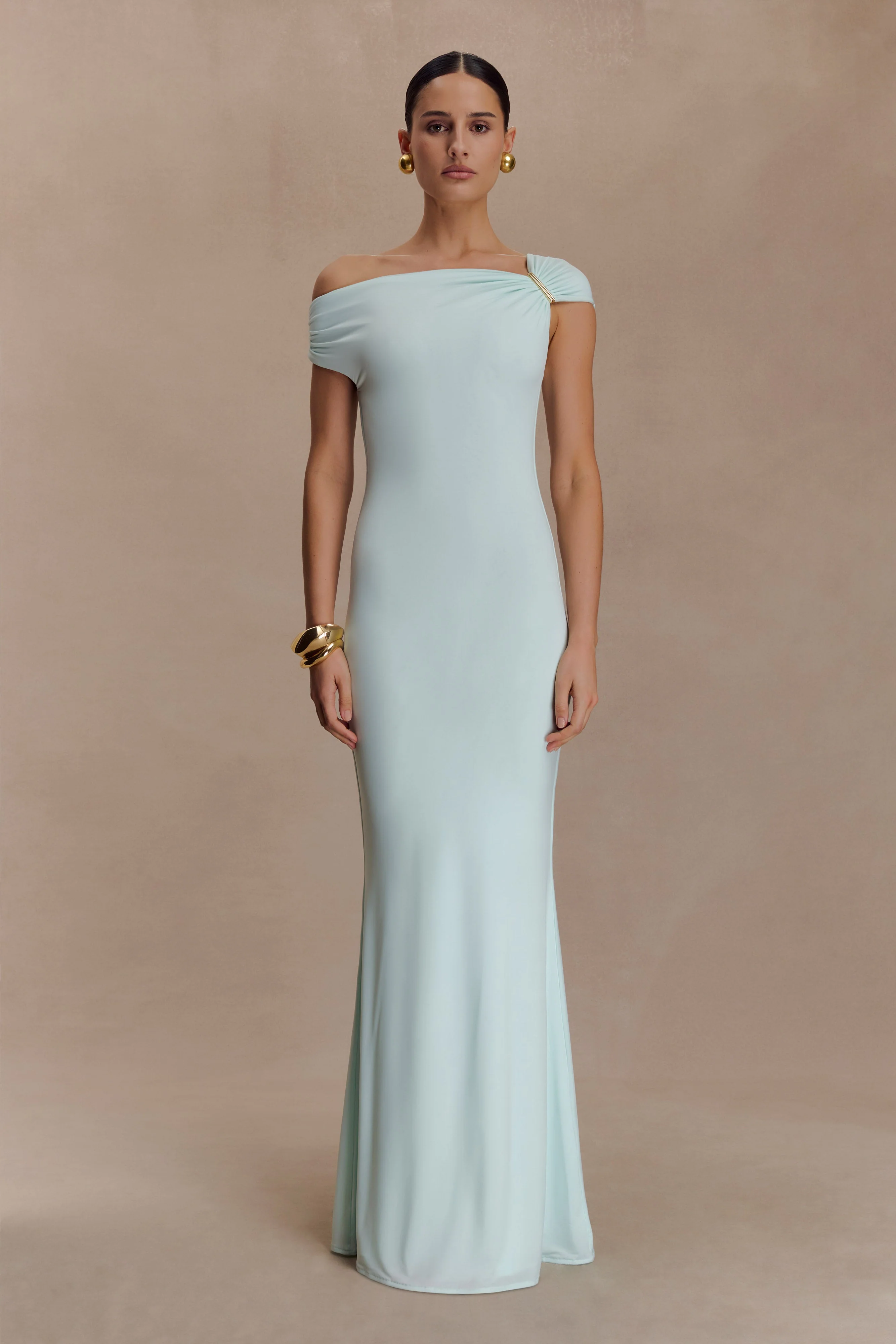 Kinsley Slinky Maxi Dress With Hardware - Lagoon - Image 4
