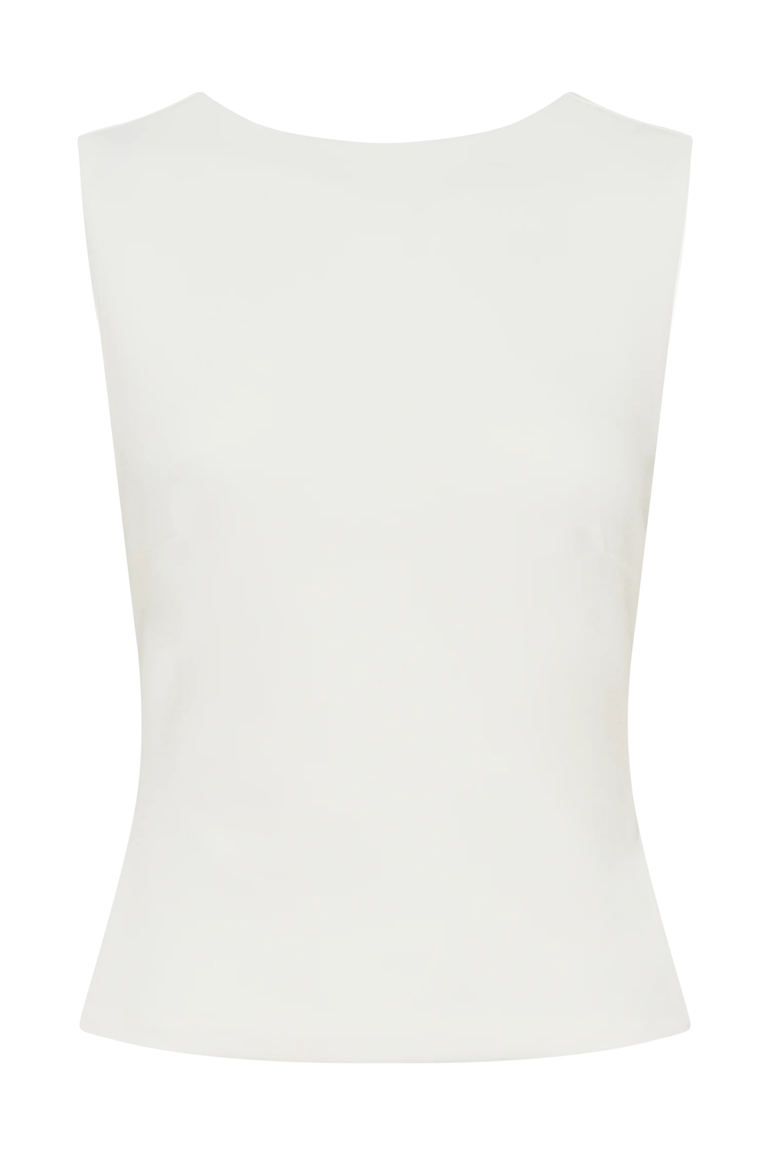Kyra Open Back Scuba Crepe Top - White - Image 10