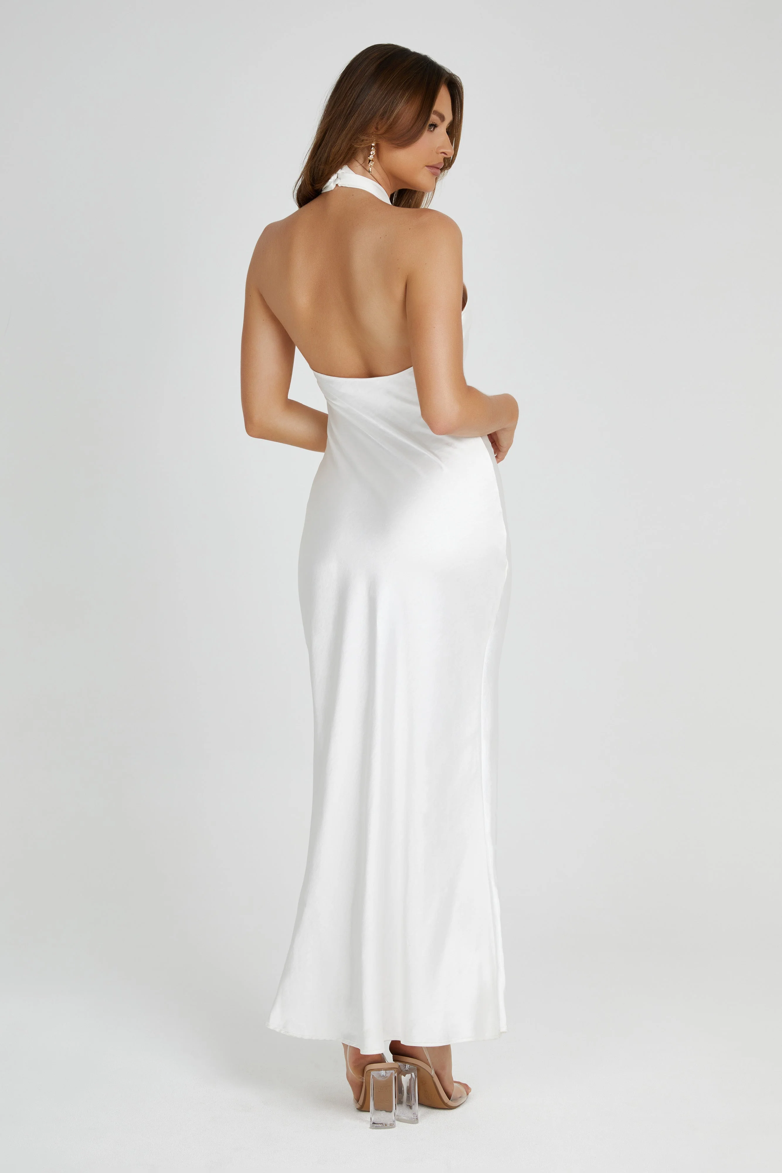Laura Halter Satin Gown - White - Image 2