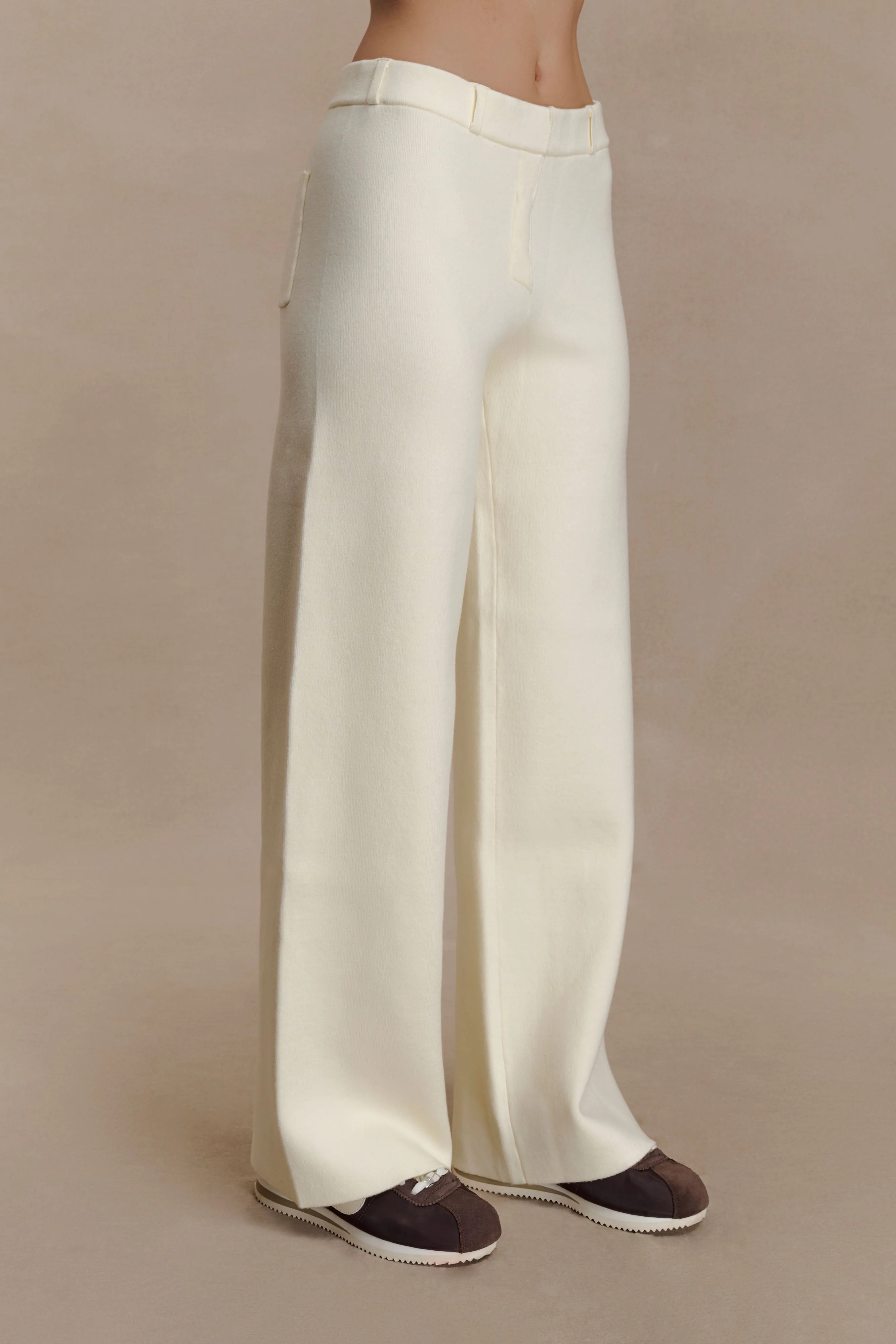 Lauren Knit Trouser - Ivory - Image 5
