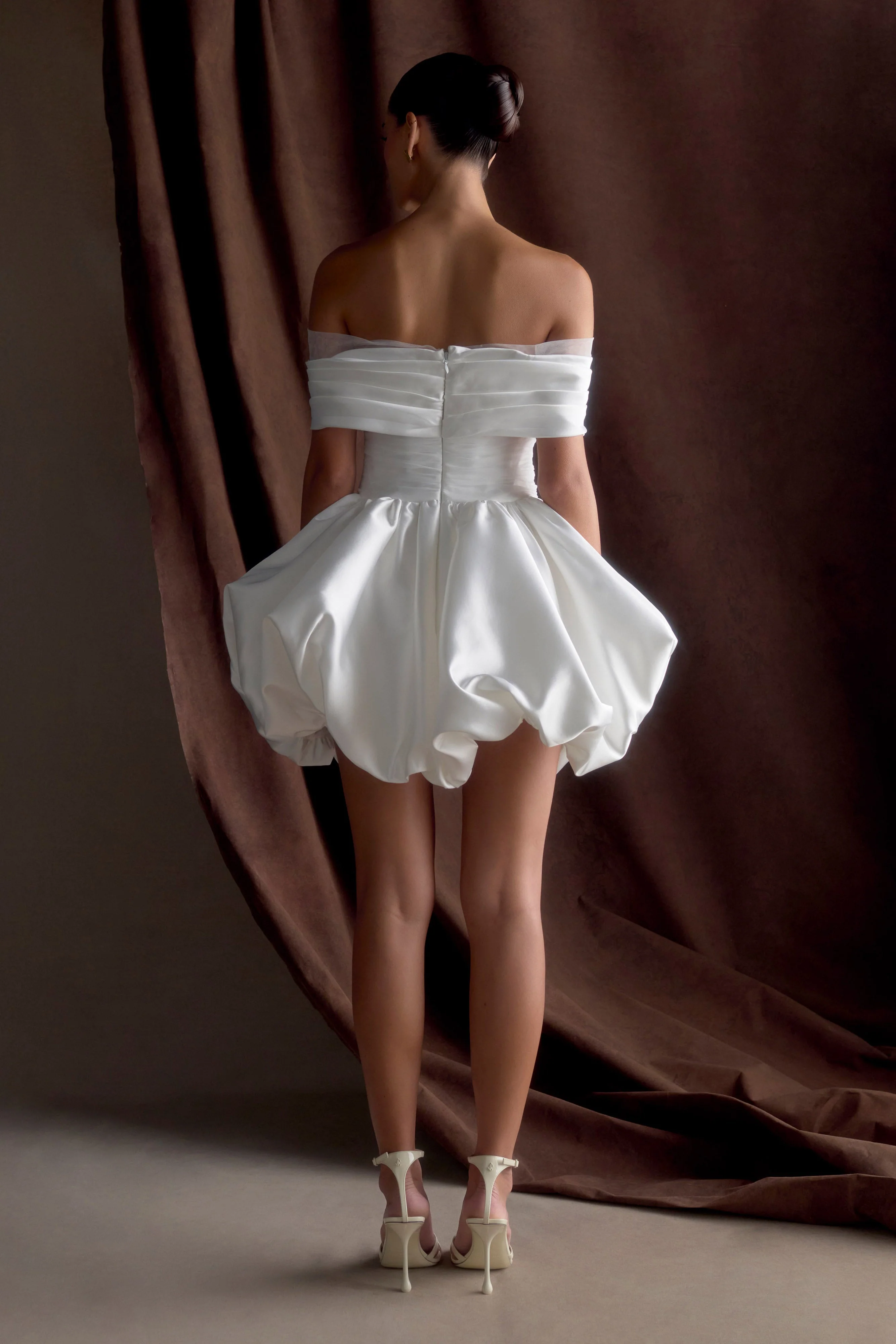 Lauretta Off Shoulder Mini Dress - White - Image 5