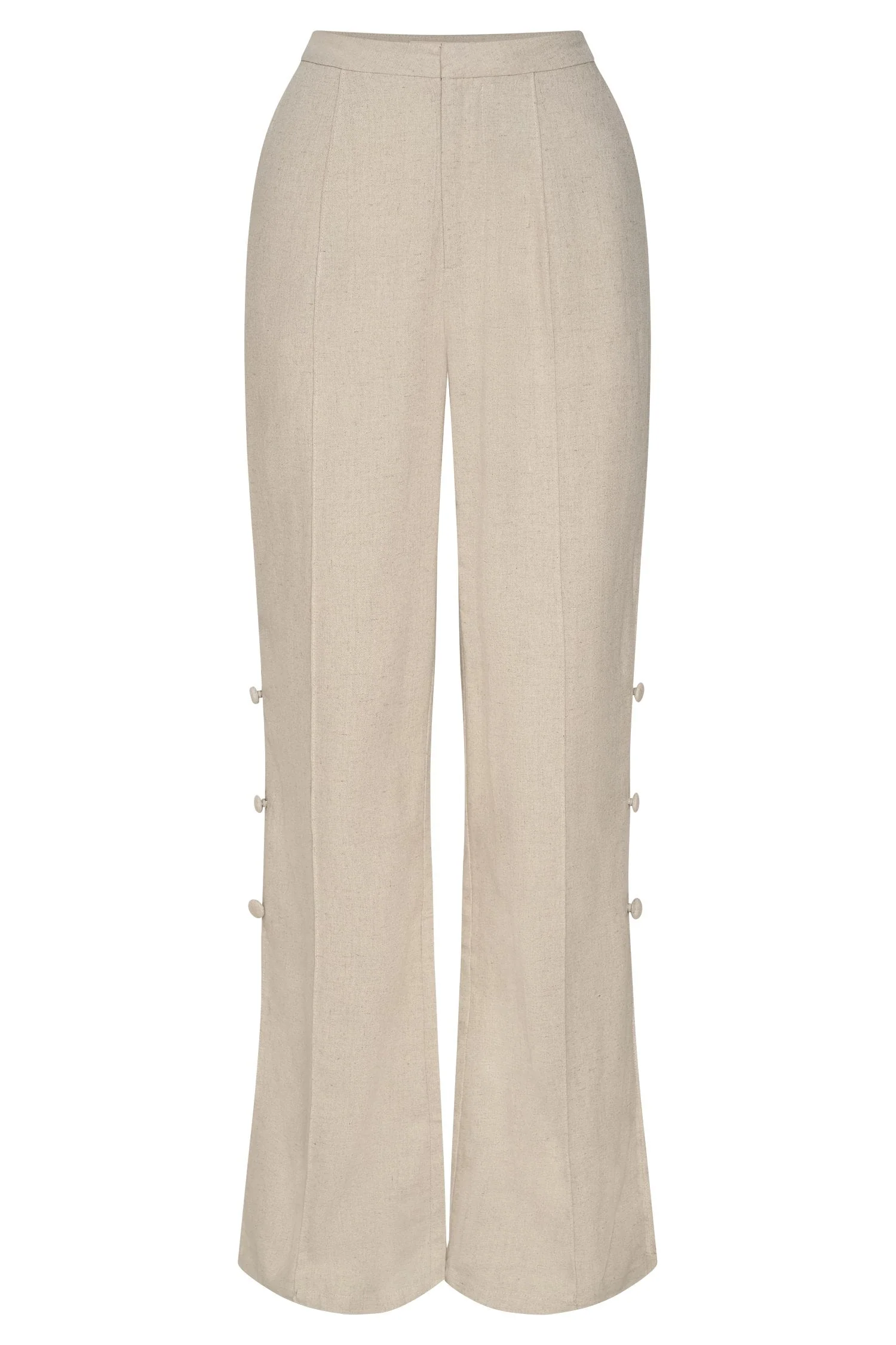 Lexi Linen Cut Out Side Pants - Natural - Image 12