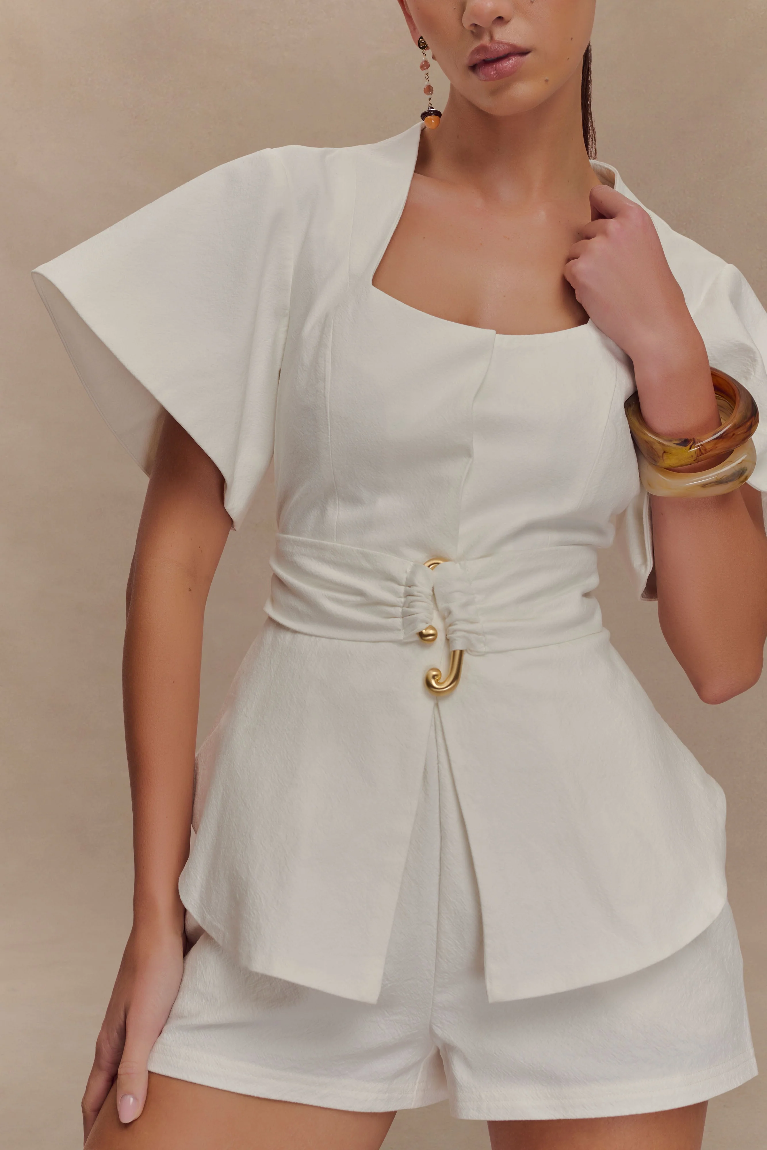Liberty Cotton Shortsleeve Top - White - Image 3