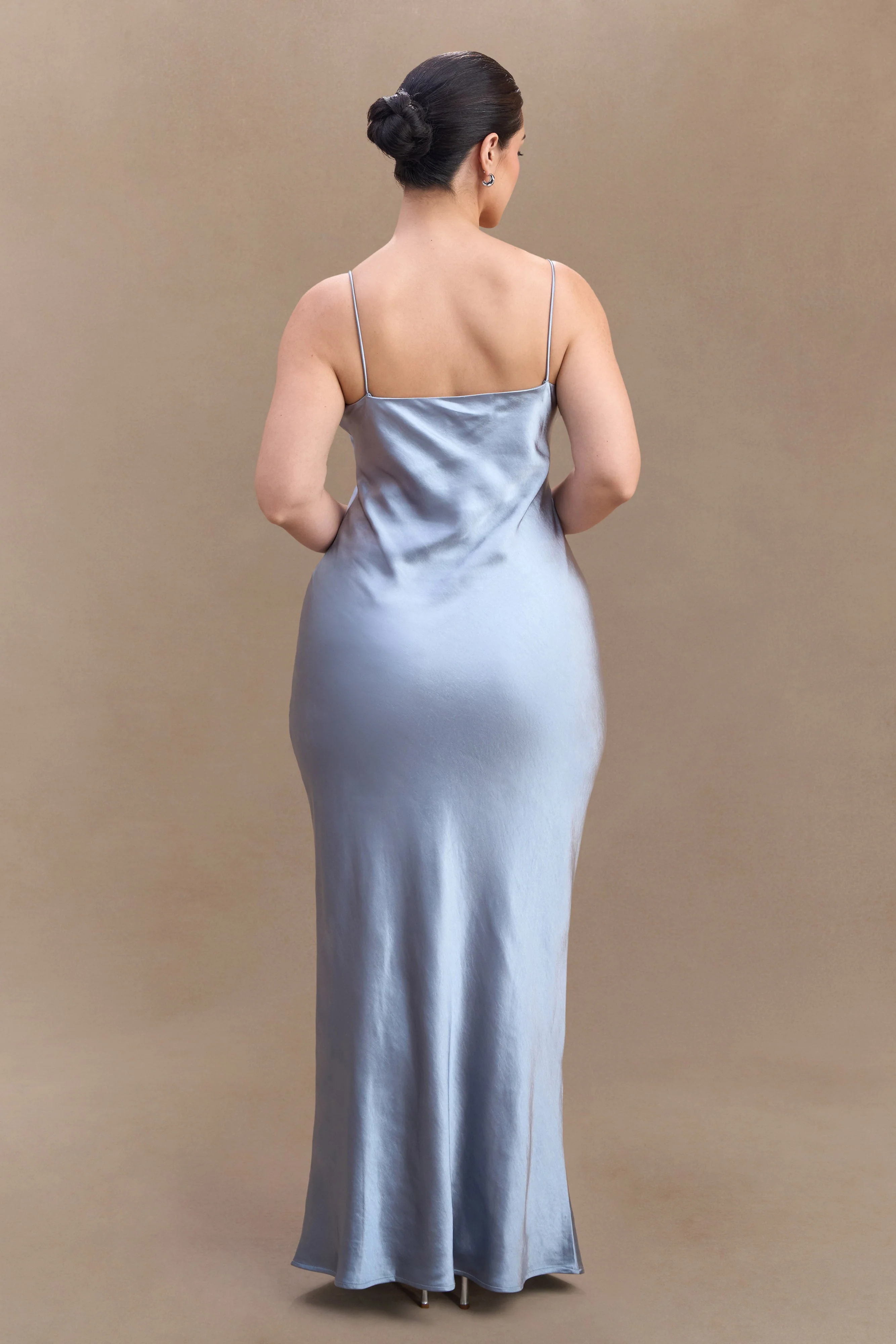 Lilly Sweetheart Satin Maxi Dress - Frosted Blue - Image 6