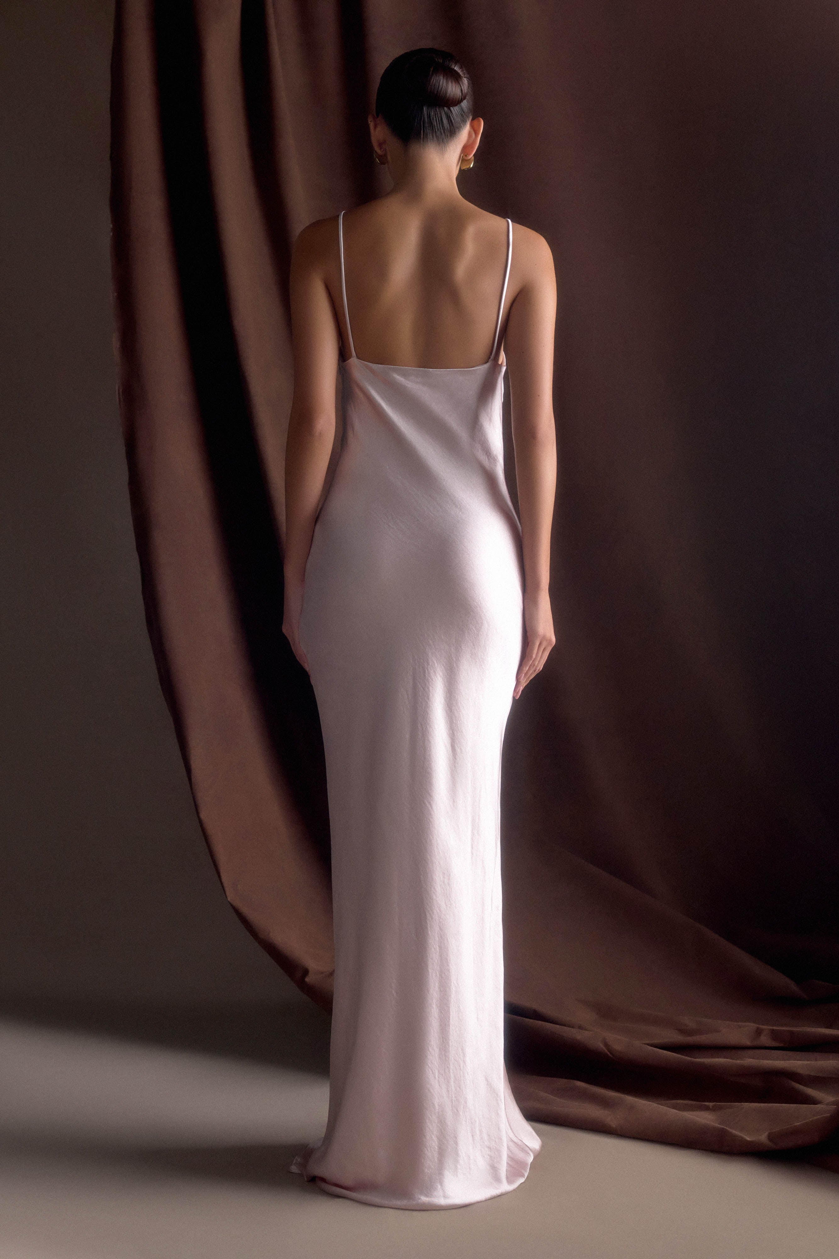 Lilly Sweetheart Satin Maxi Dress - Soft Pink - Image 2