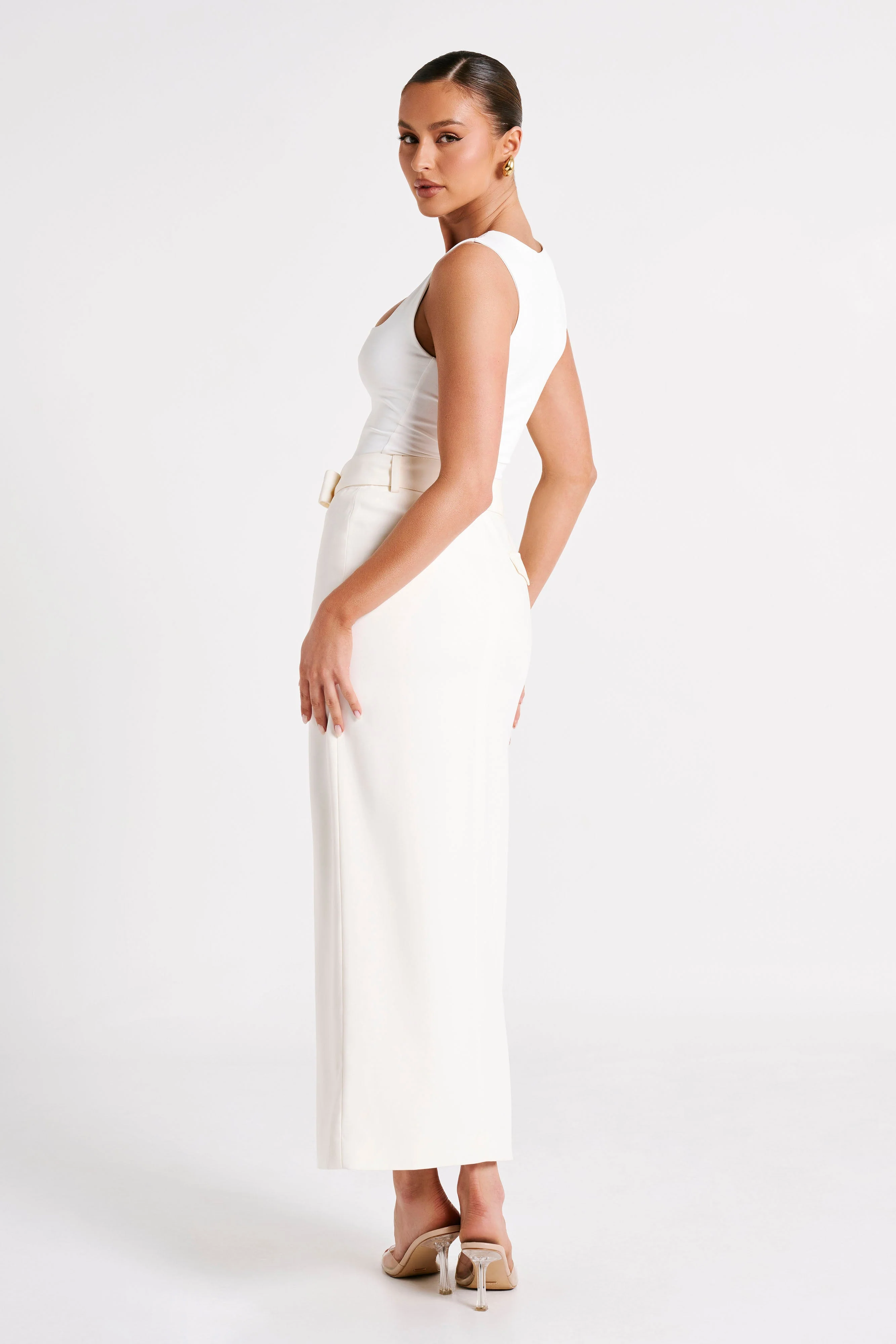 Linley Recycled Nylon Long Line Top - White - Image 6