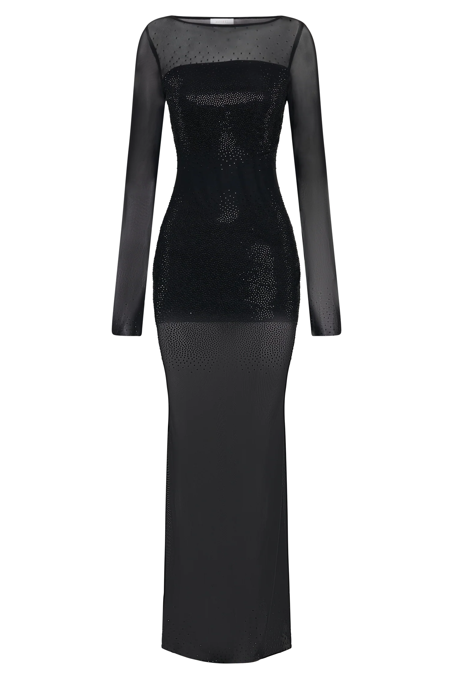 Lior Mesh Maxi Dress With Hotfix - Black - Image 10