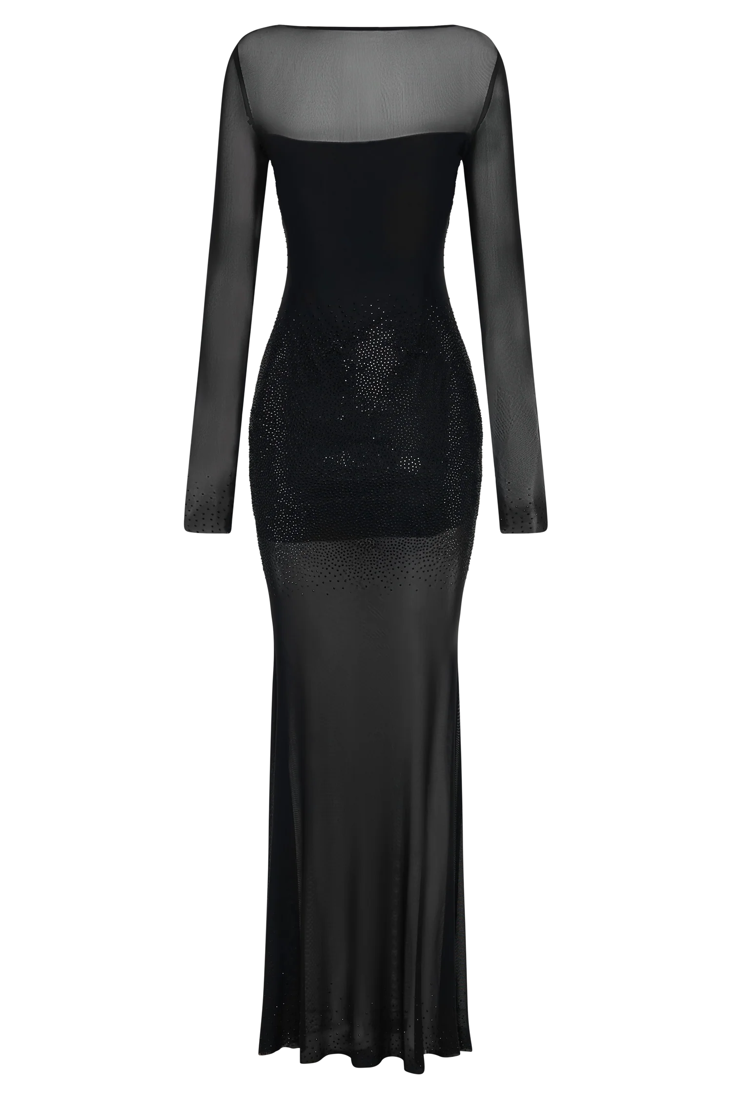 Lior Mesh Maxi Dress With Hotfix - Black - Image 9