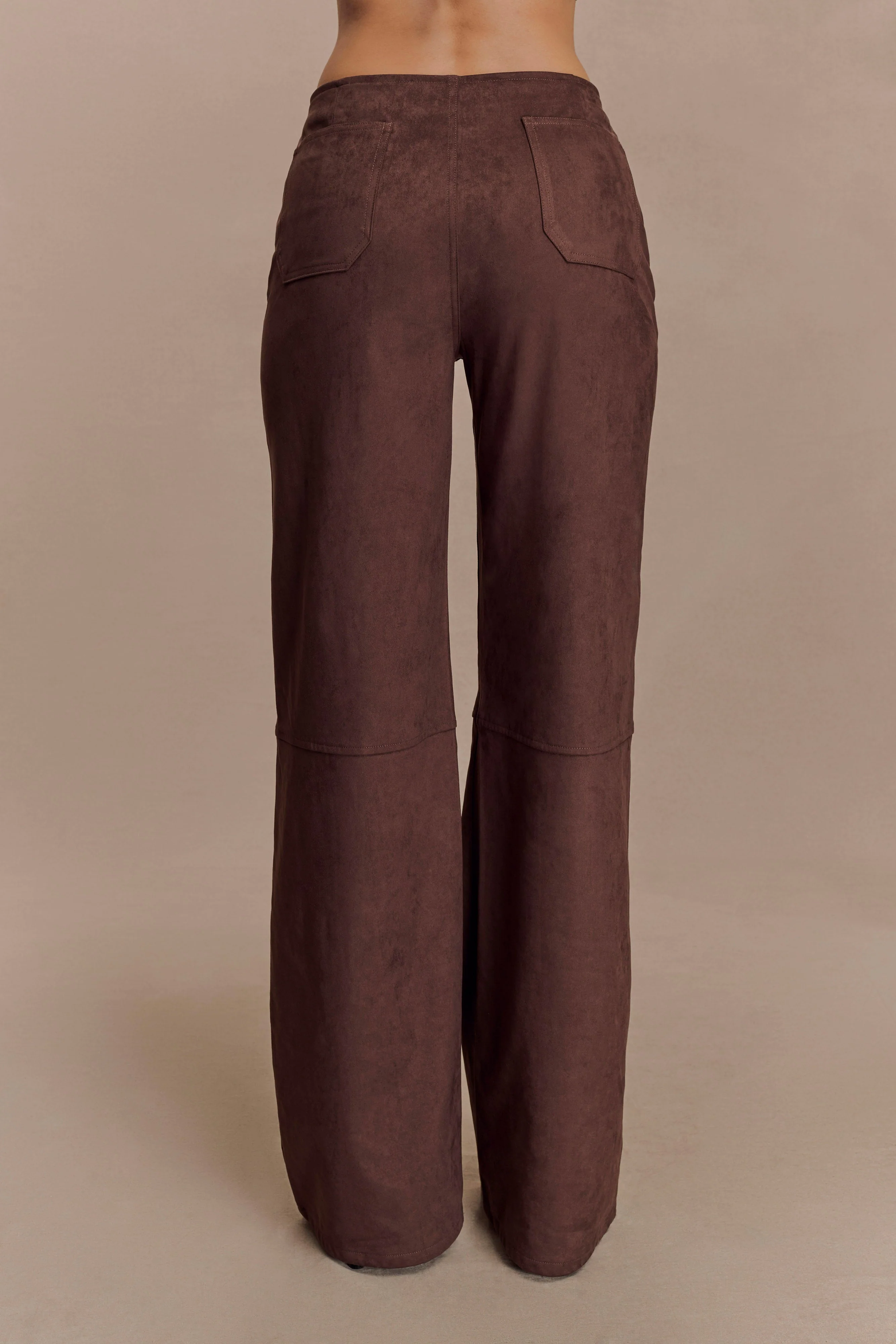 Logan Faux Suede Pants - Dark Chocolate - Image 5