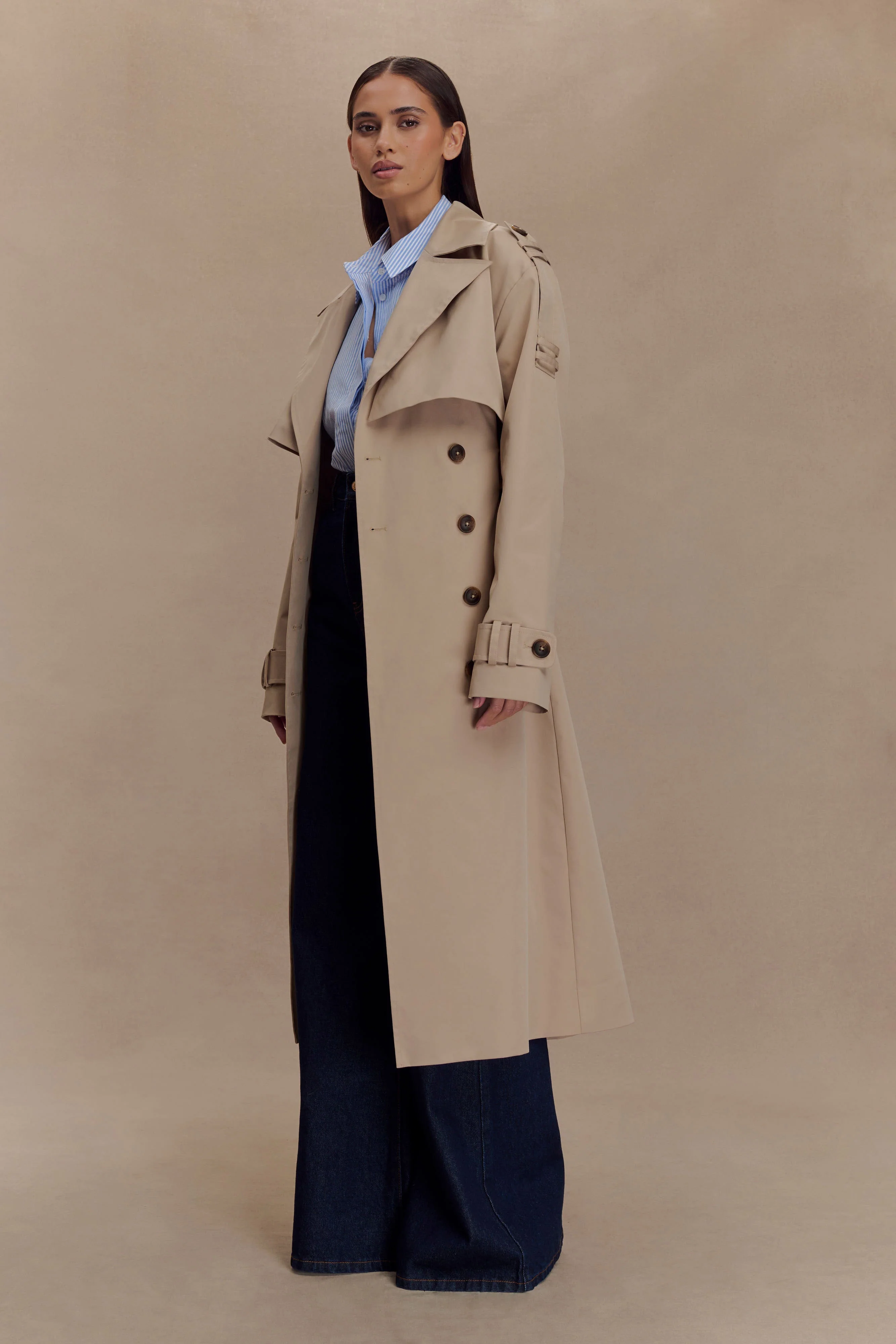Lois Twill Trench Coat - Camel - Image 6