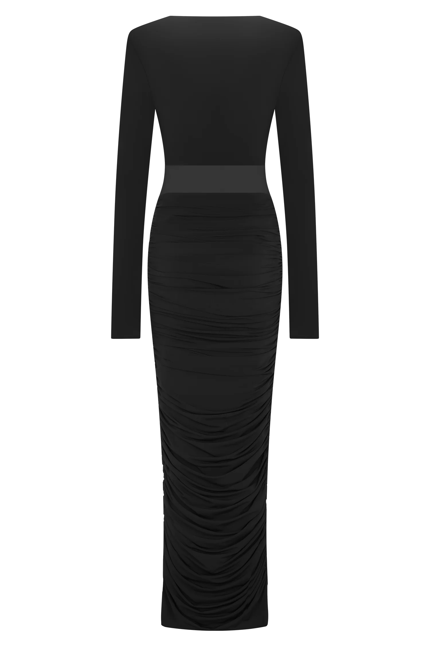 Louanne Slinky Long Sleeve Maxi Dress - Black - Image 6