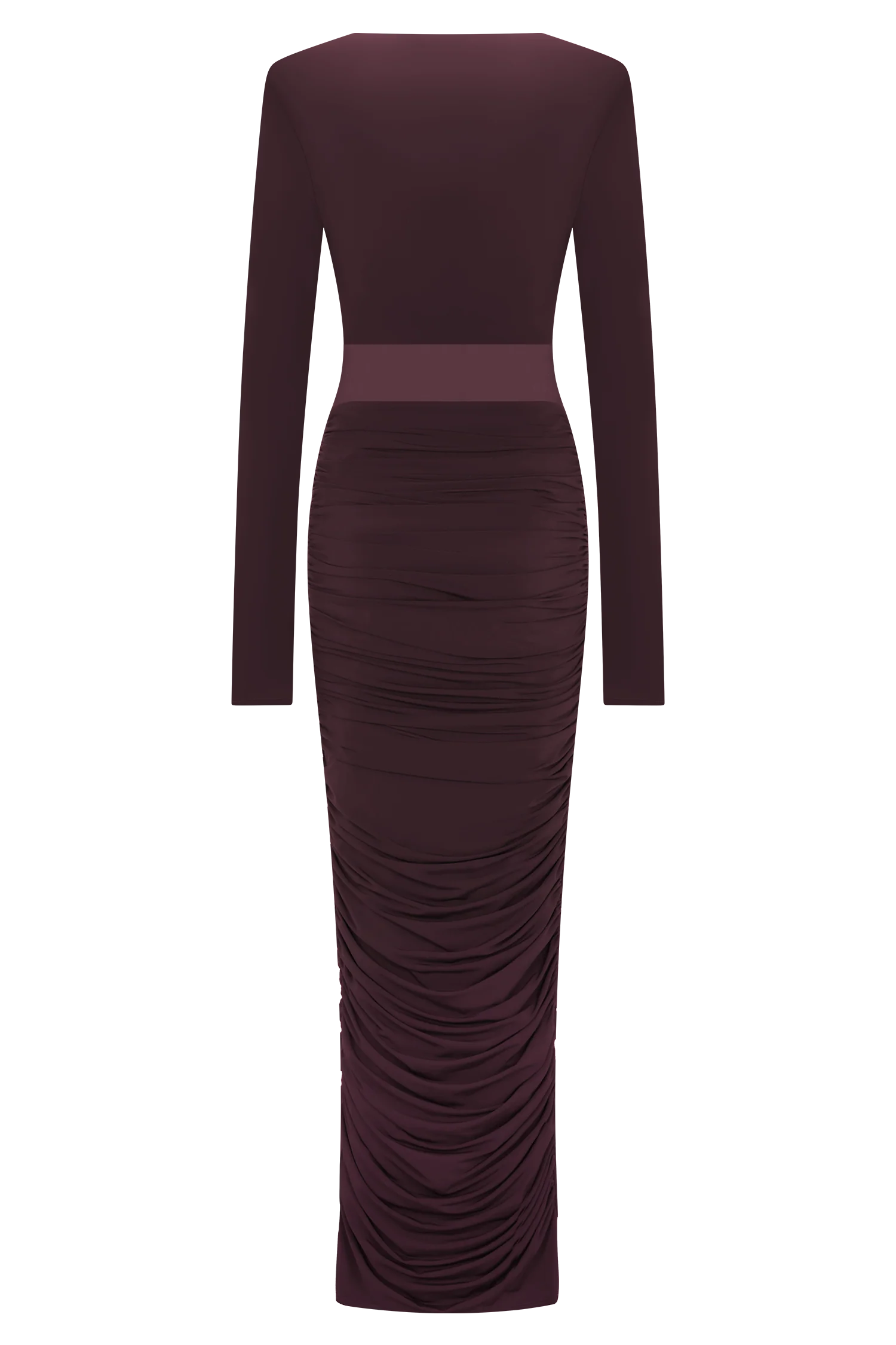 Louanne Slinky Long Sleeve Maxi Dress - Burgundy - Image 6