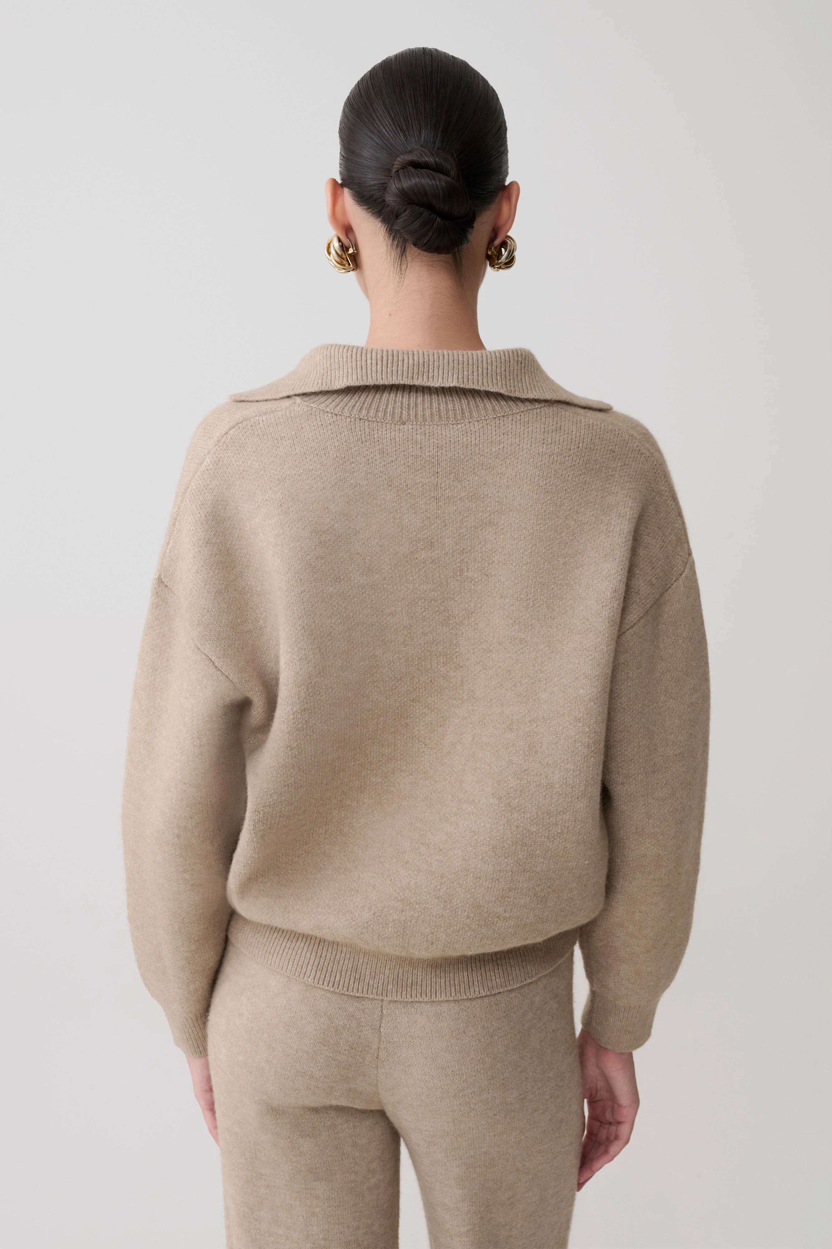Luca Knit Jumper - Beige Marle - Image 2
