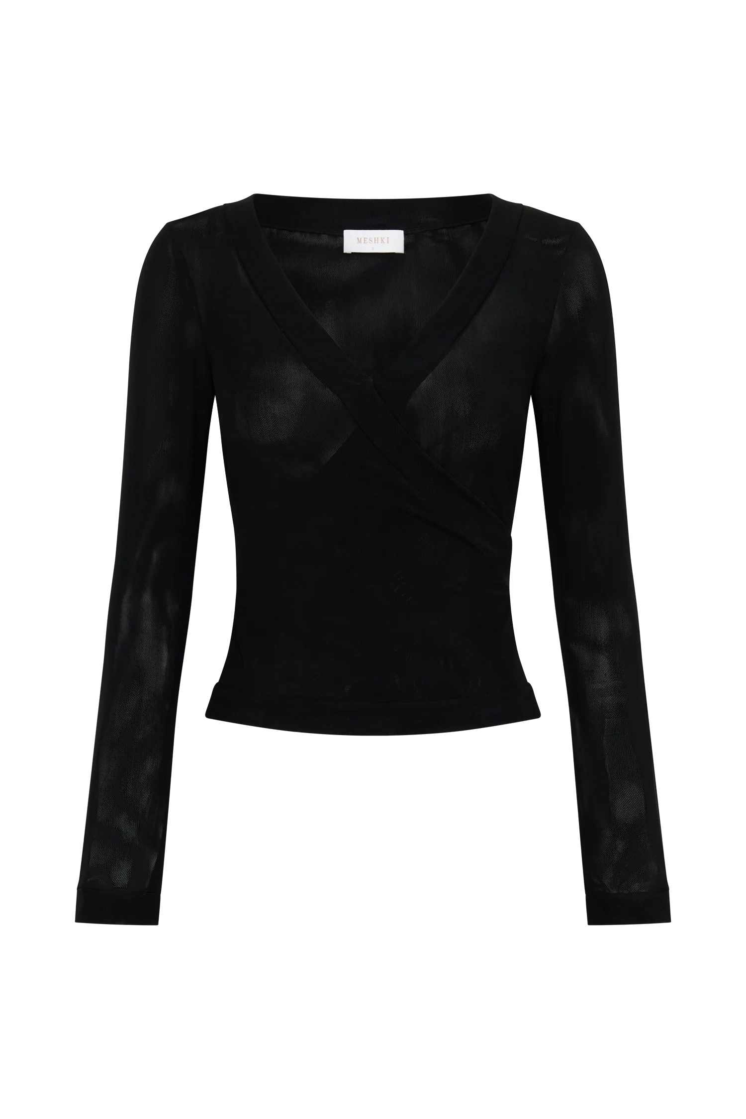 Lumi Long Sleeve Mesh Top - Black - Image 9