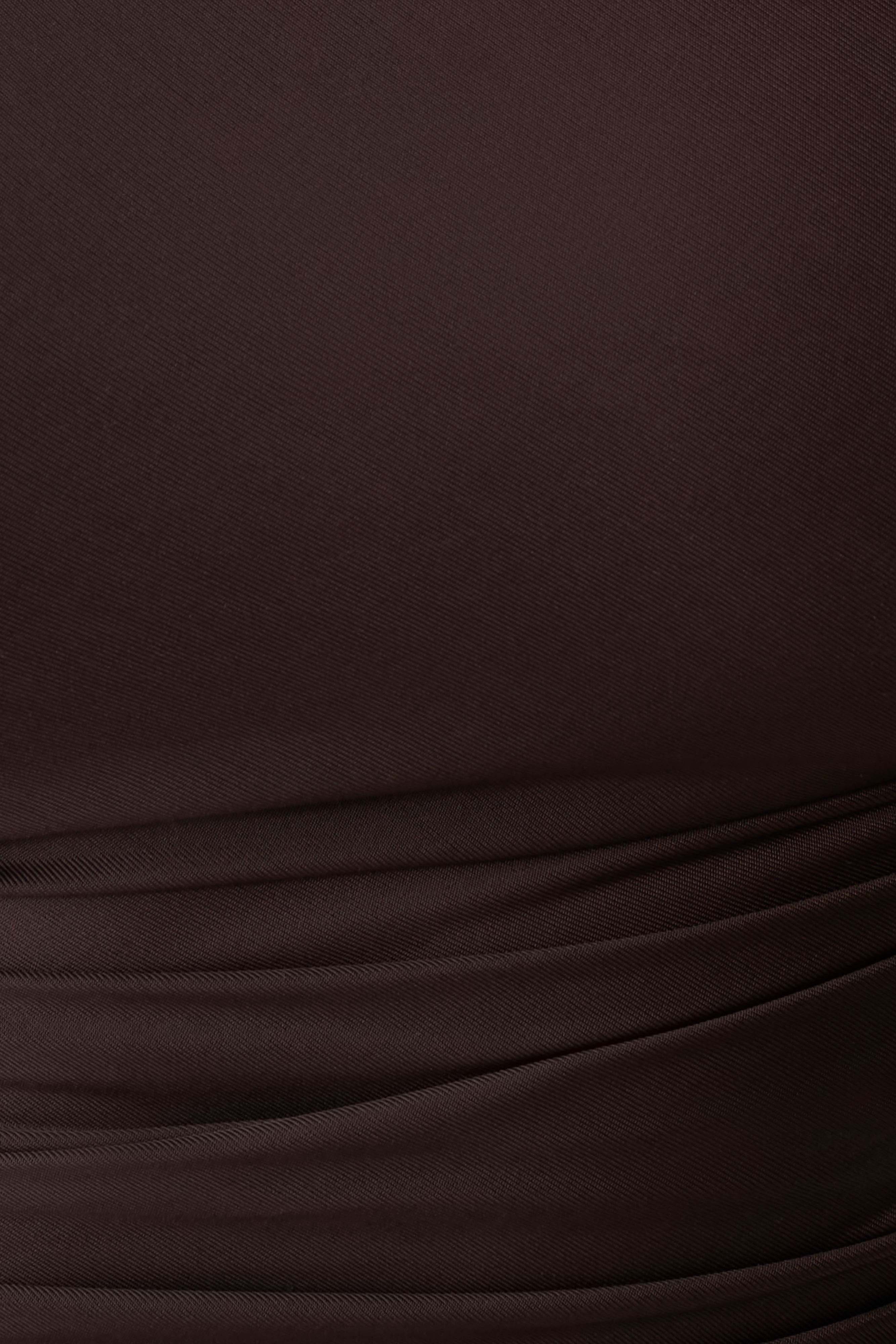 Luu Off Shoulder Slinky Top - Dark Chocolate - Image 7