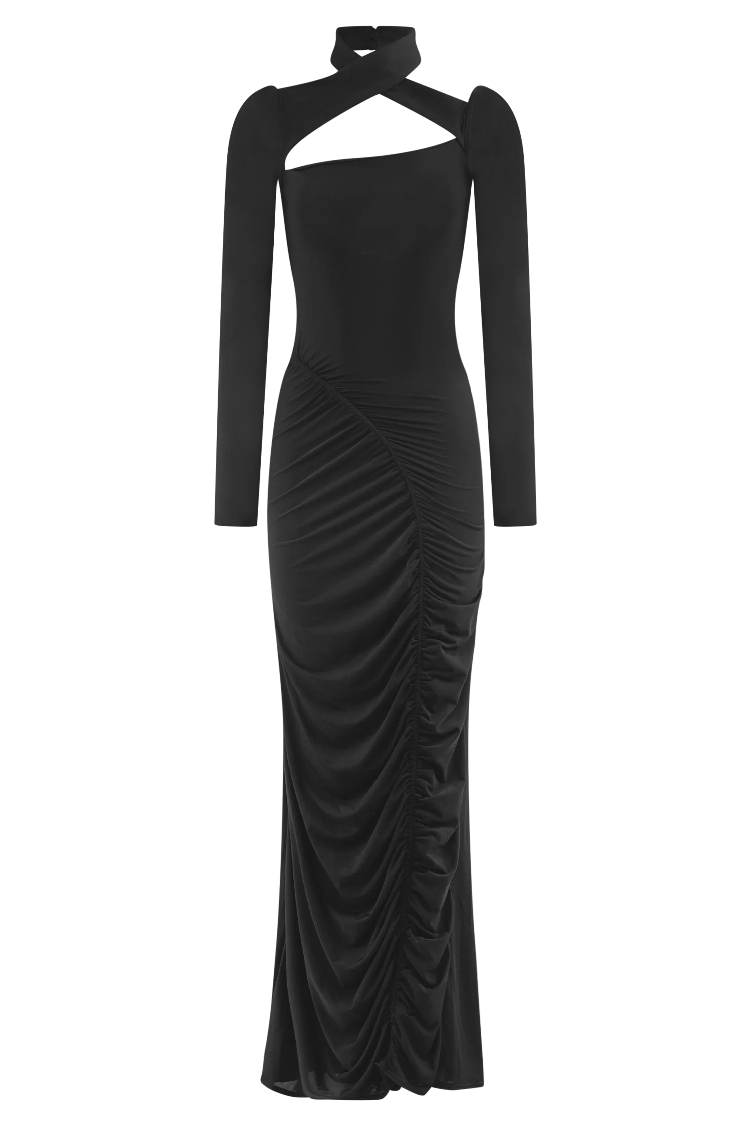 Lyndon Long Sleeve Slinky Maxi Dress - Black - Image 8
