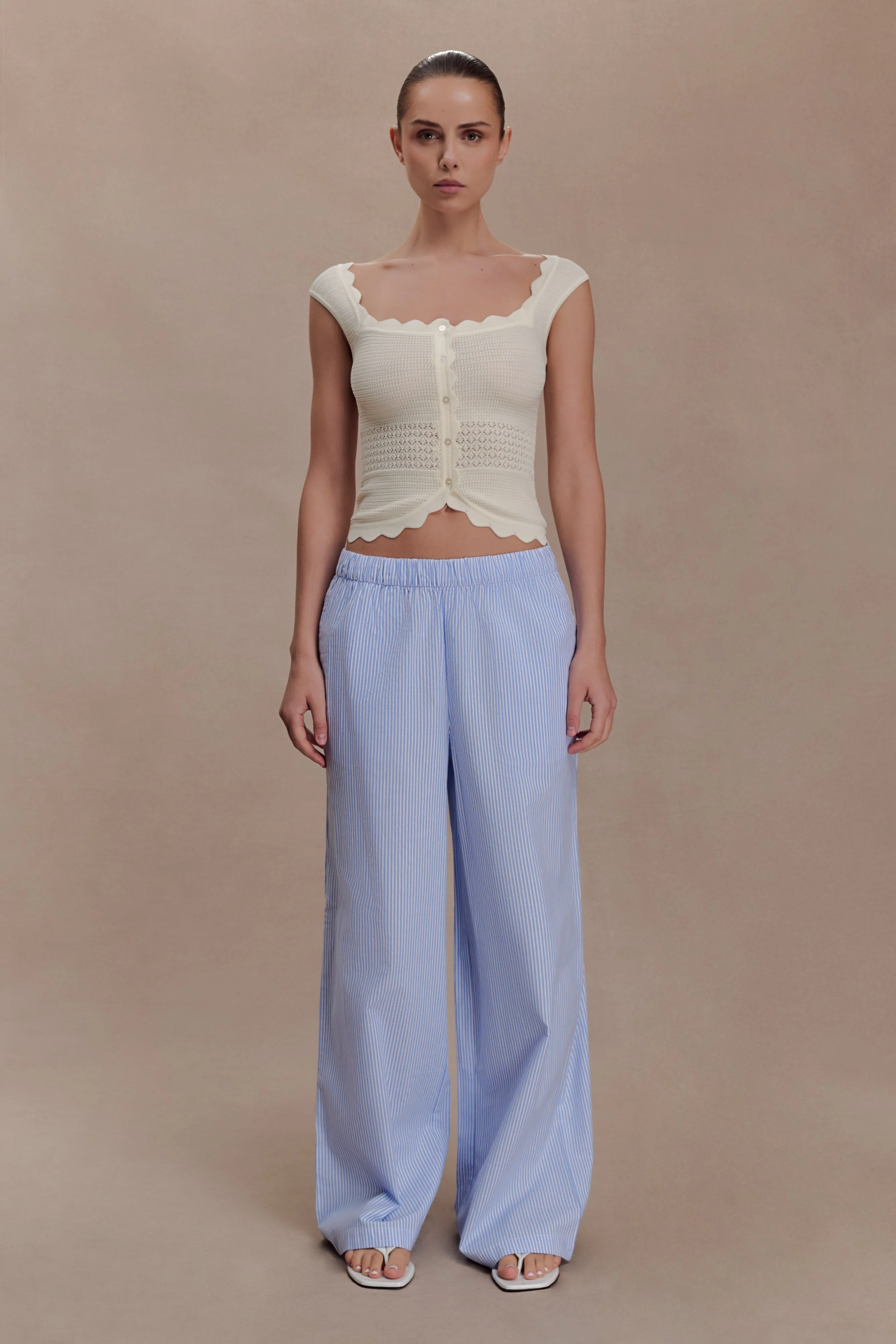Madeline Scallop Knit Top - Ivory - Image 7
