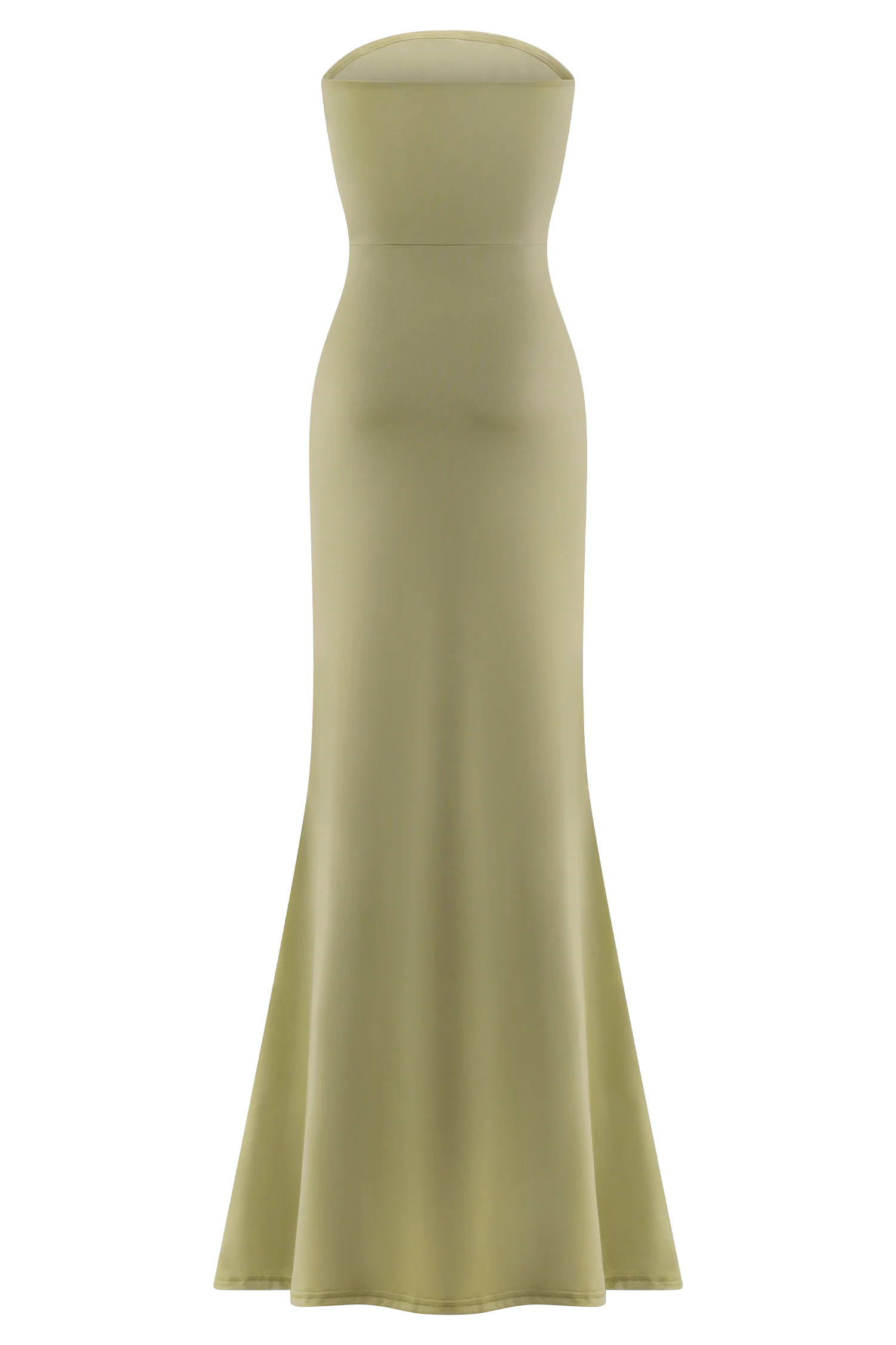 Madison Strapless Slinky Maxi Dress - Sage - Image 6