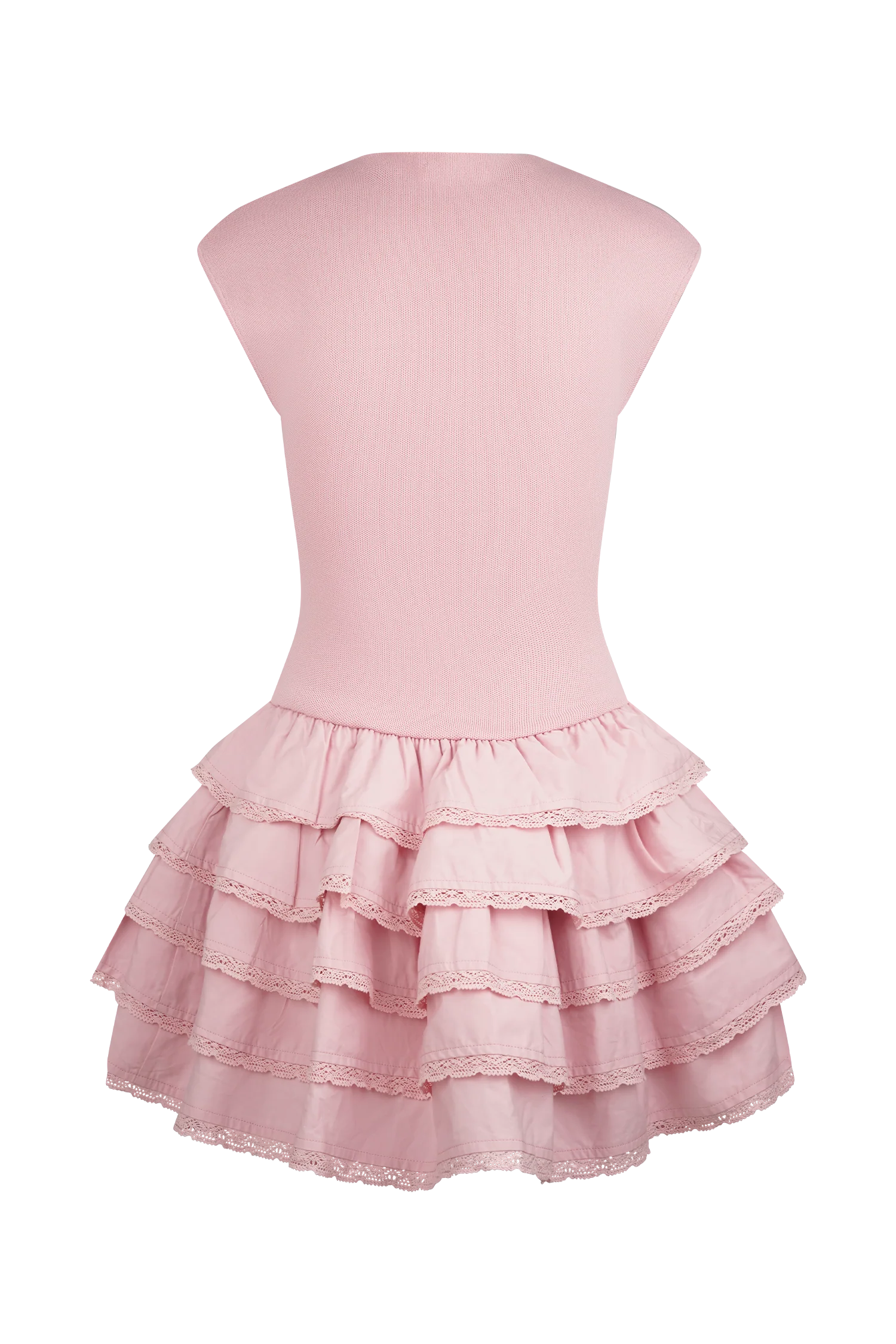 Maeve Ruffle Knit Mini Dress - Dusty Pink - Image 6