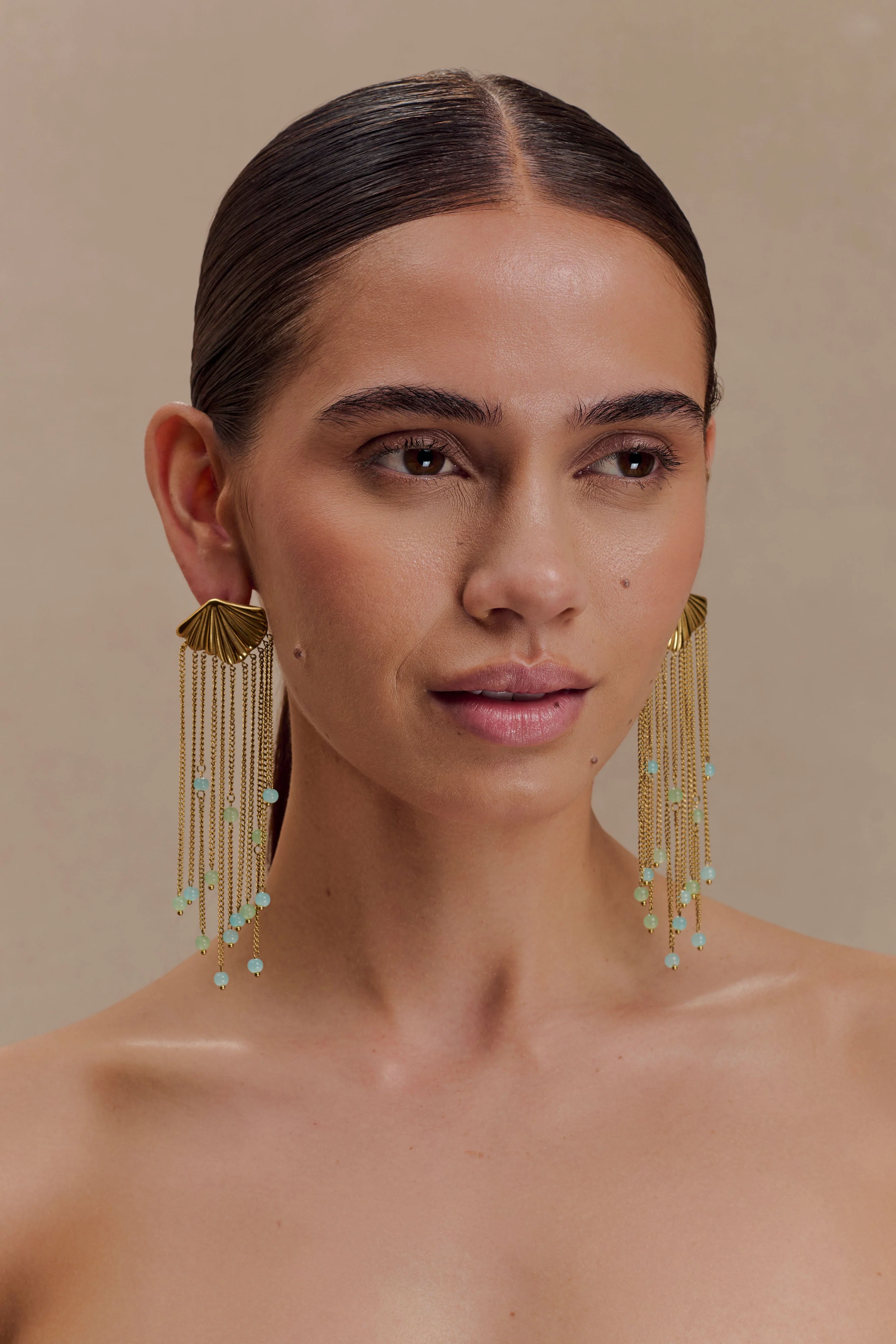 Maia Chandelier Earrings - Gold - Image 2