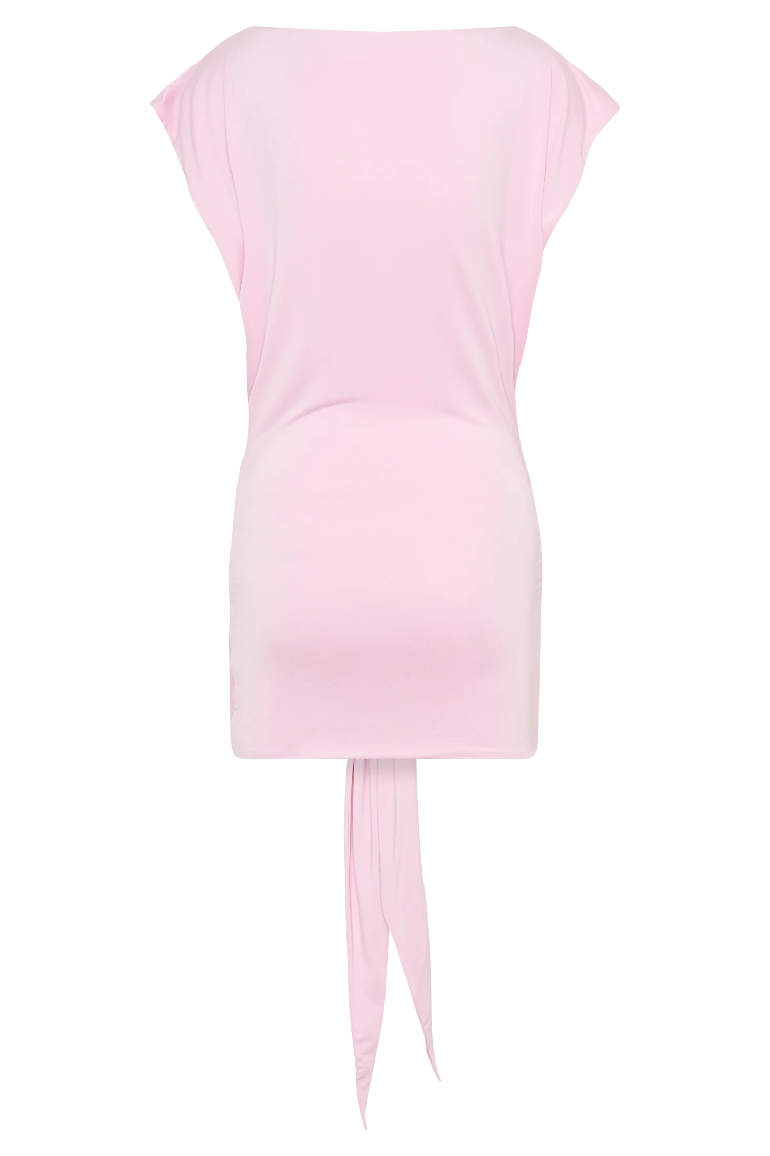 Maiara Shortsleeve Slinky Tie Mini Dress - Pink - Image 10