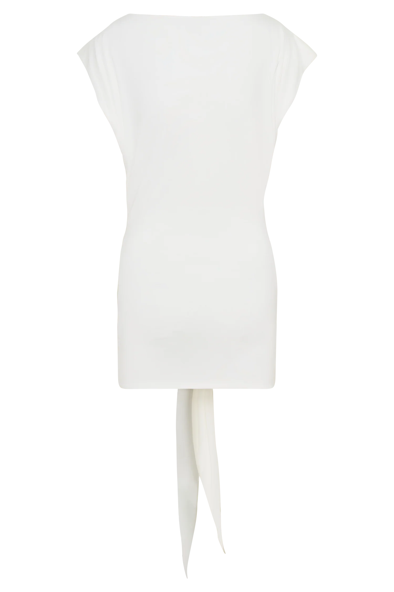 Maiara Shortsleeve Slinky Tie Mini Dress - White - Image 6