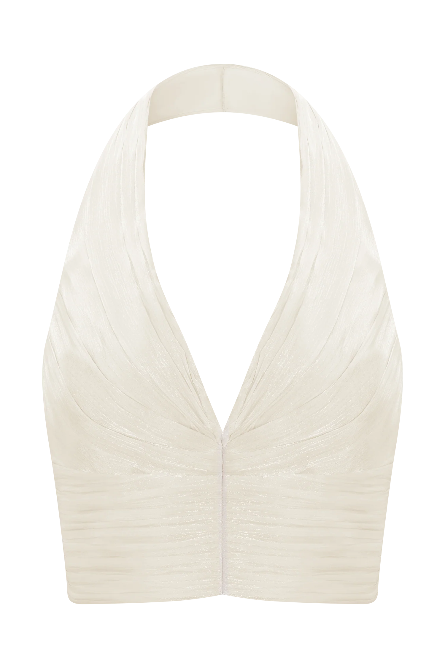 Makena Gathered V Neck Top - Opal White - Image 11