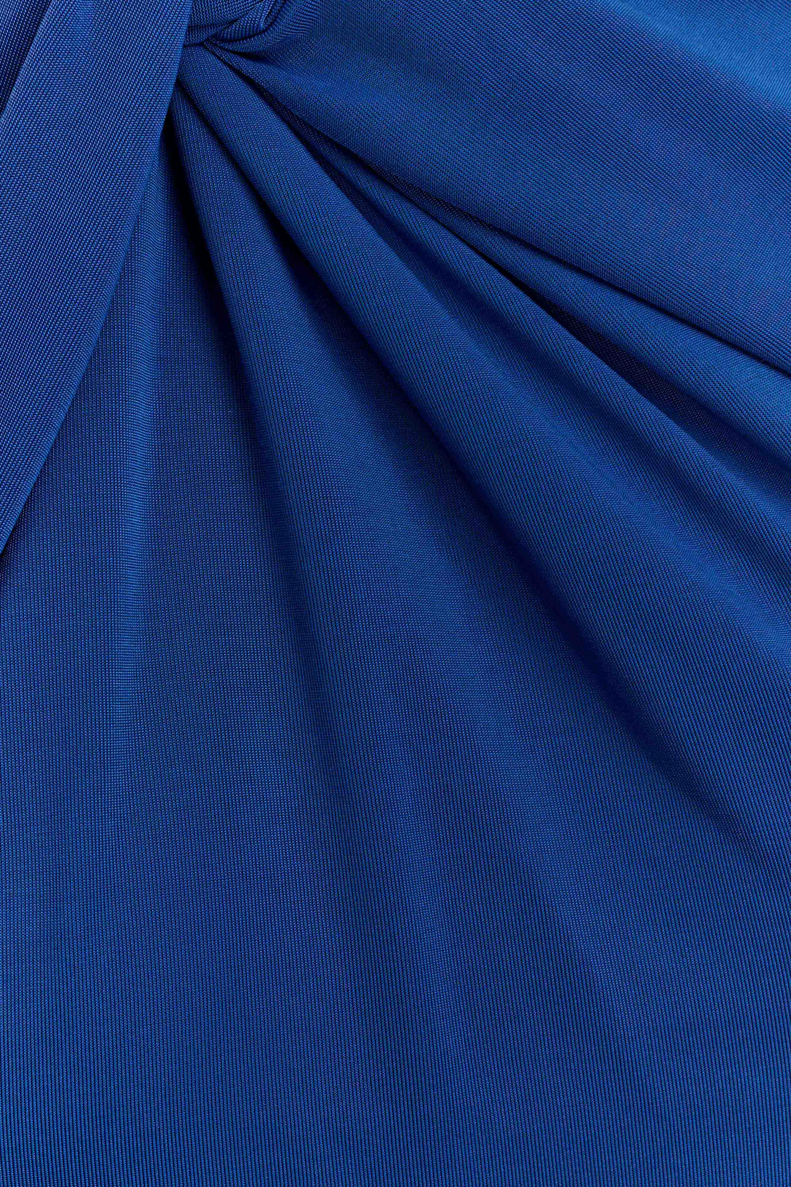 Marlee Asymmetrical Slinky Maxi Dress - Cobalt - Image 6