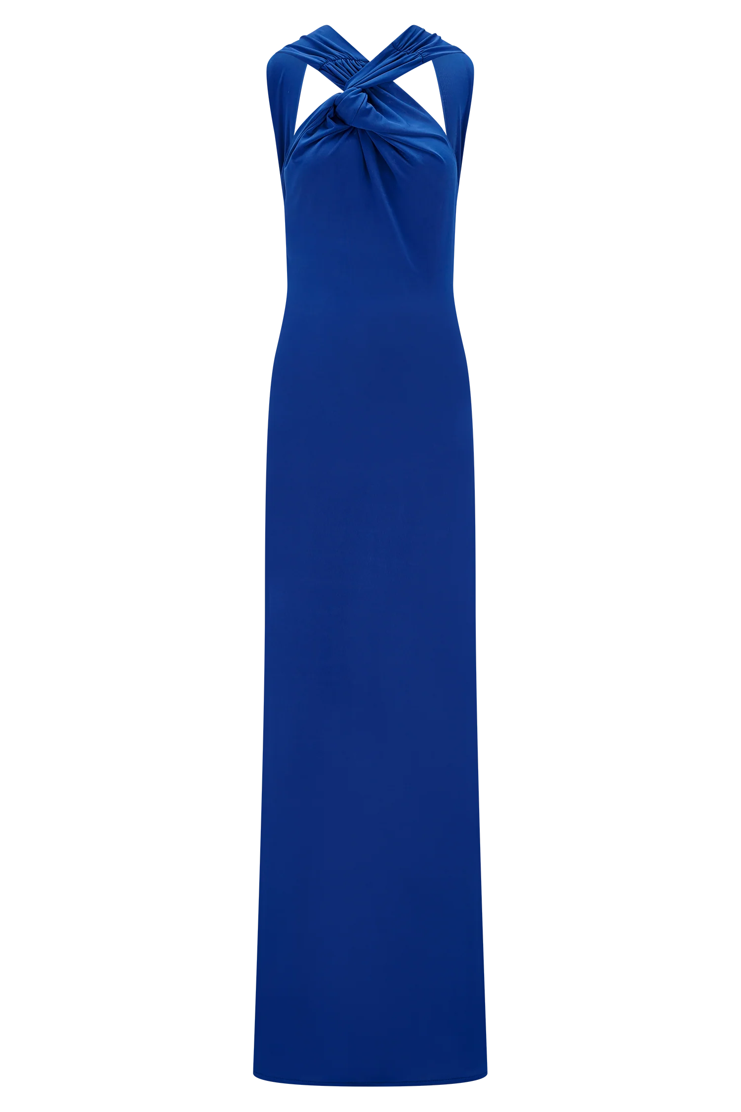 Marlee Asymmetrical Slinky Maxi Dress - Cobalt - Image 8