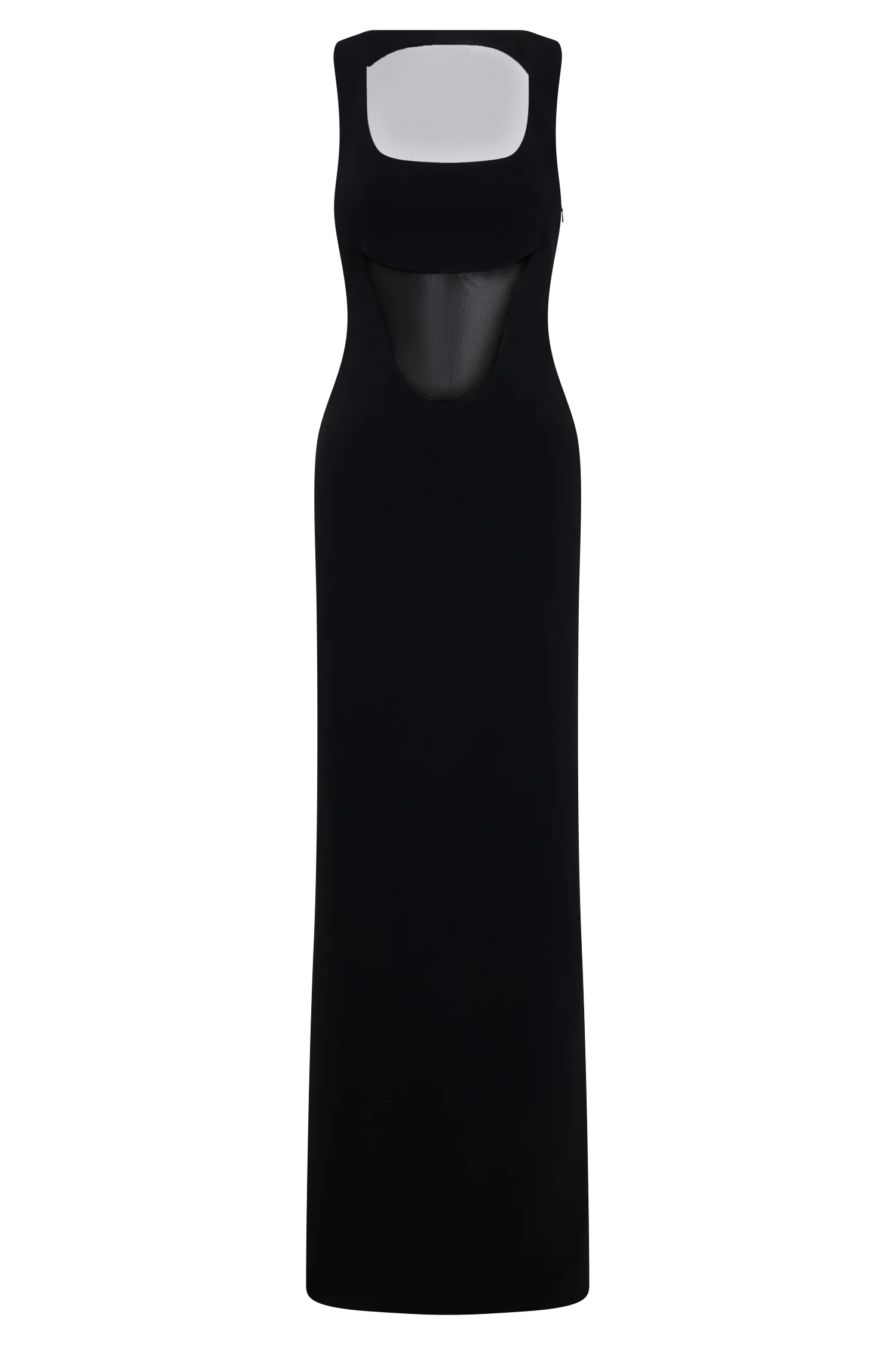 Marlon Crepe And Mesh Maxi Dress - Black - Image 9