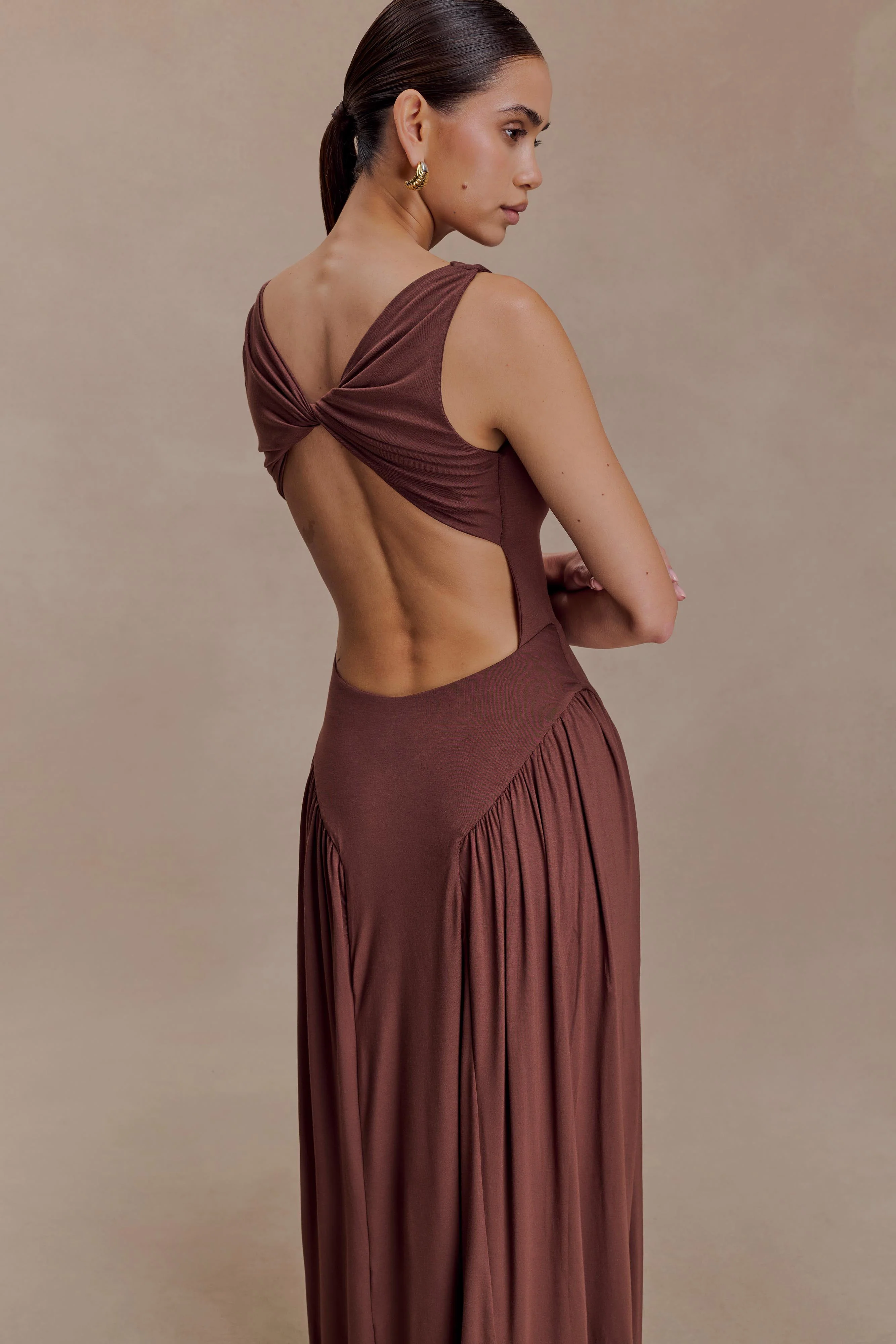 Marnie Modal Sleeveless Maxi Dress - Chocolate - Image 4