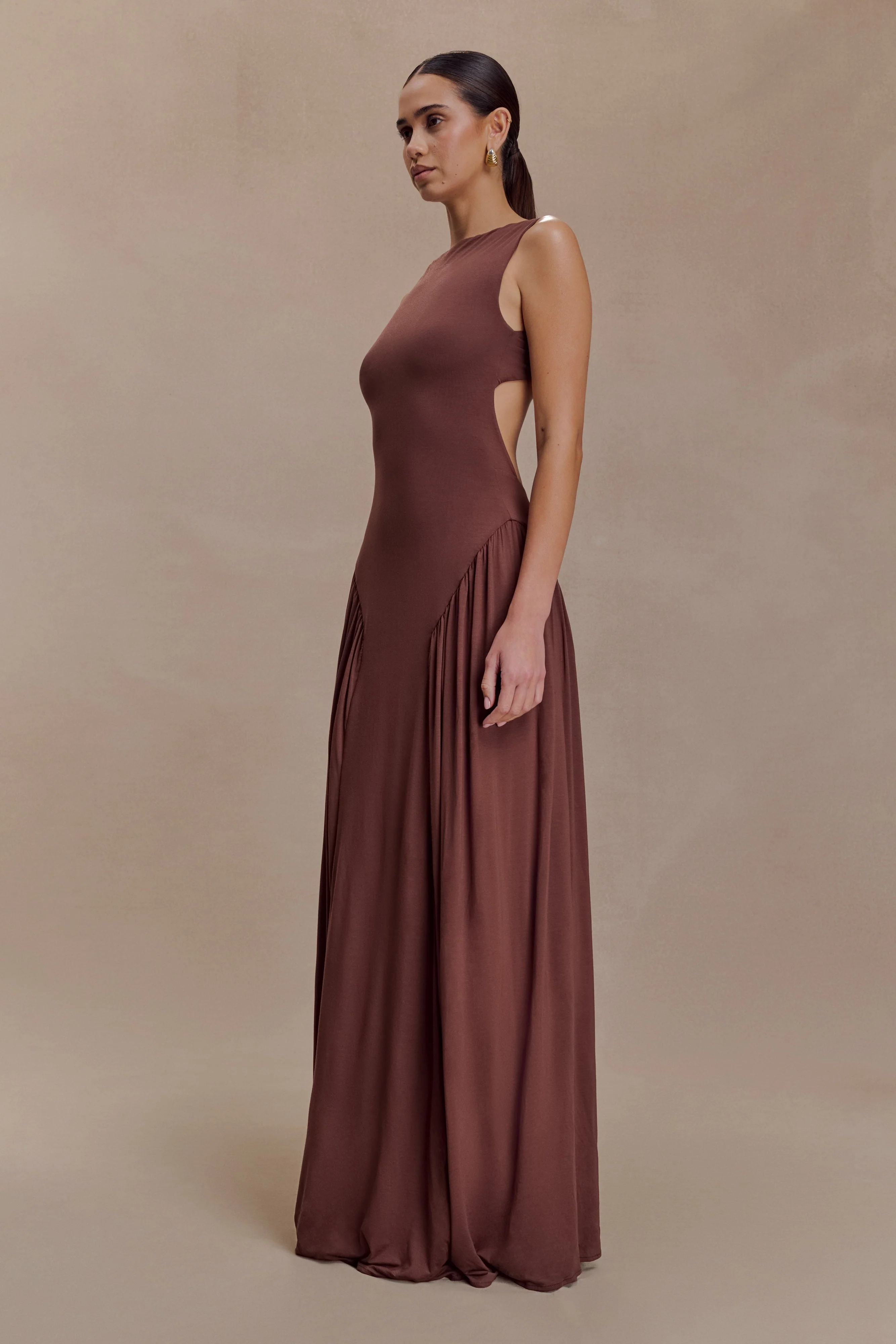 Marnie Modal Sleeveless Maxi Dress - Chocolate - Image 5