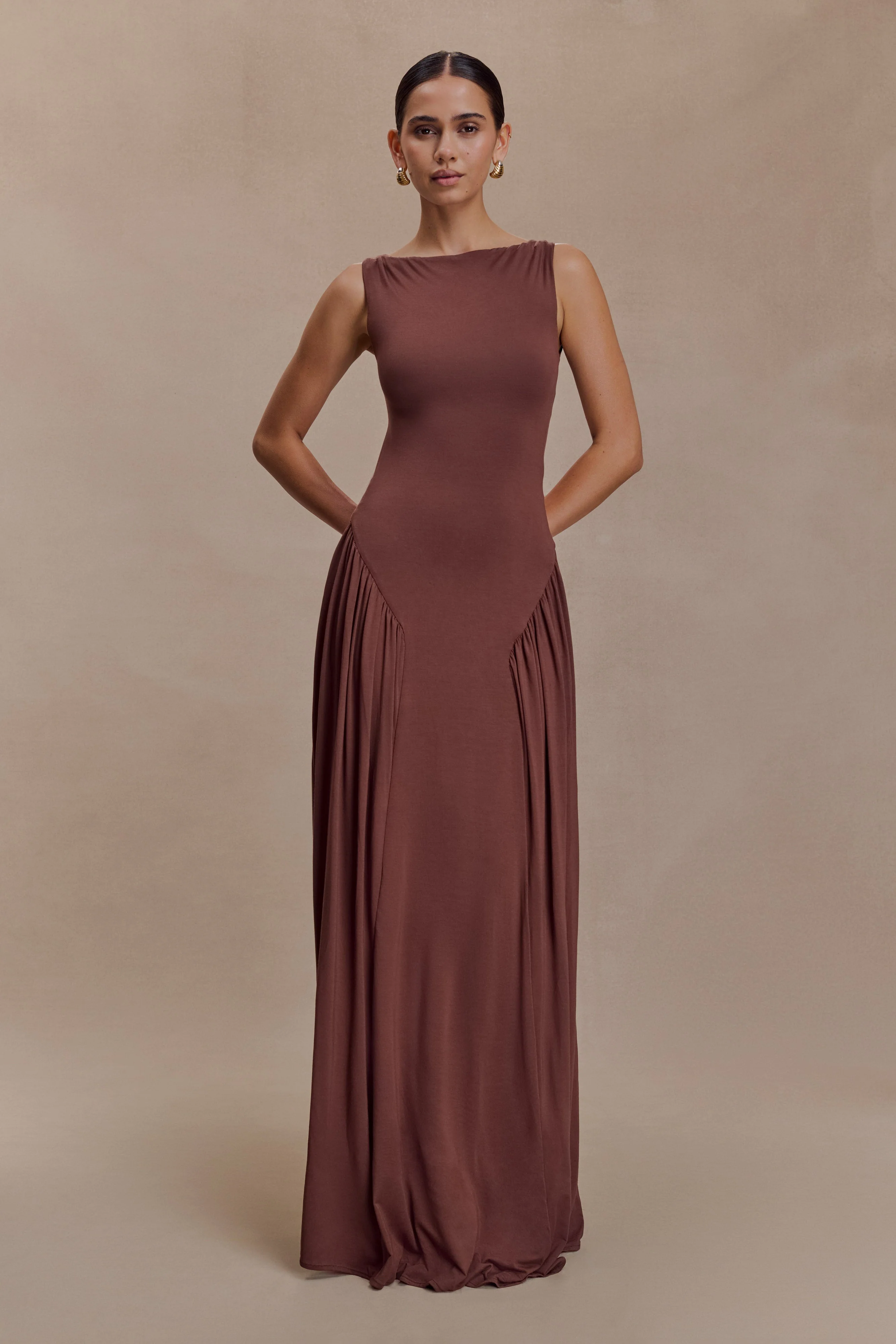 Marnie Modal Sleeveless Maxi Dress - Chocolate - Image 6