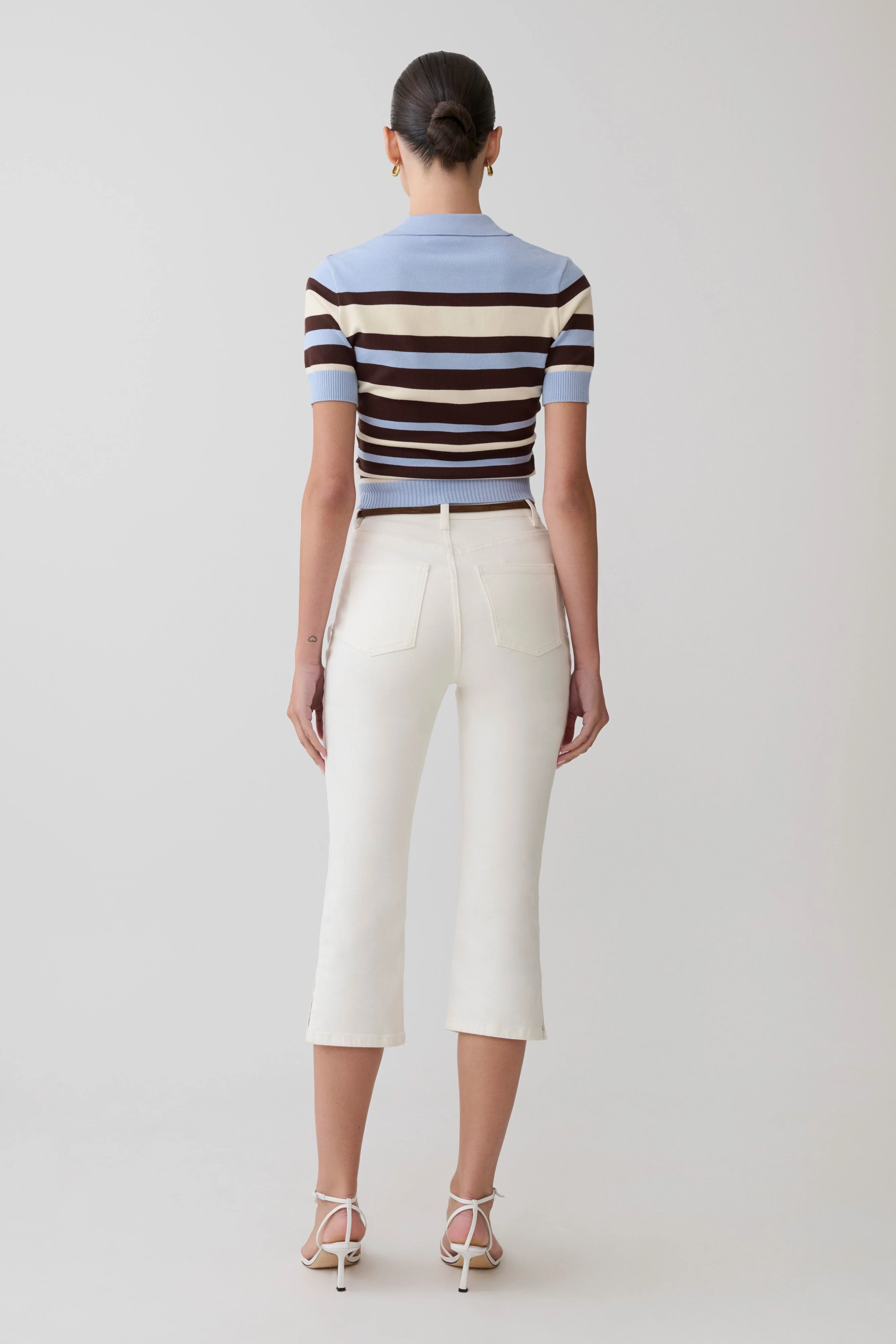 Mary Denim Capris - White - Image 2