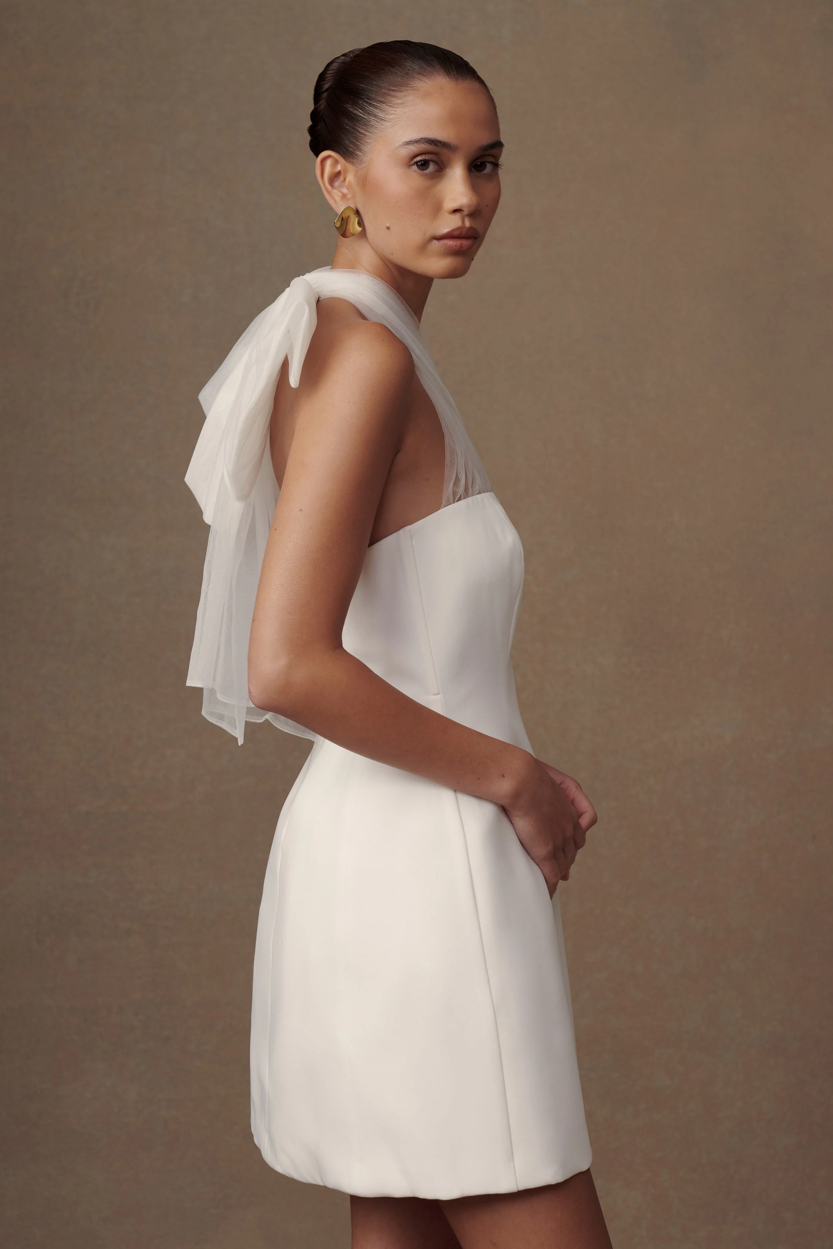 Maryam Tulle Bow Mini Dress - White - Image 11