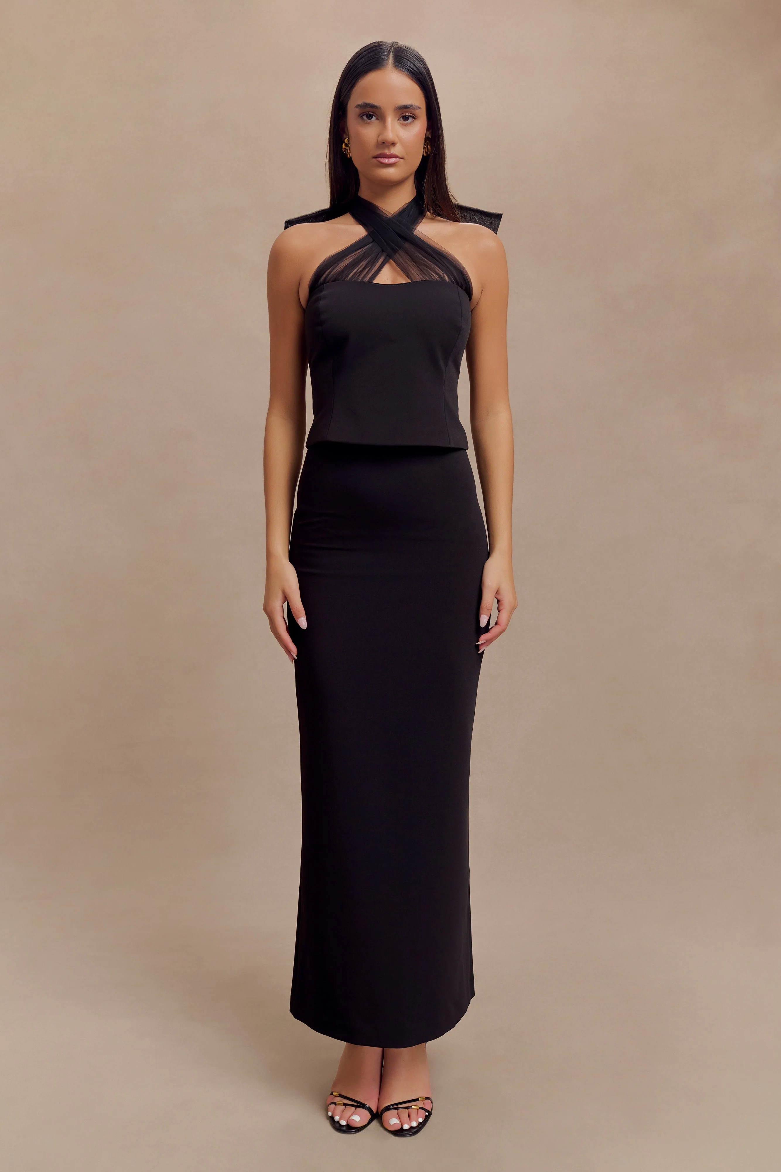 Maryam Tulle Bow Top - Black - Image 5