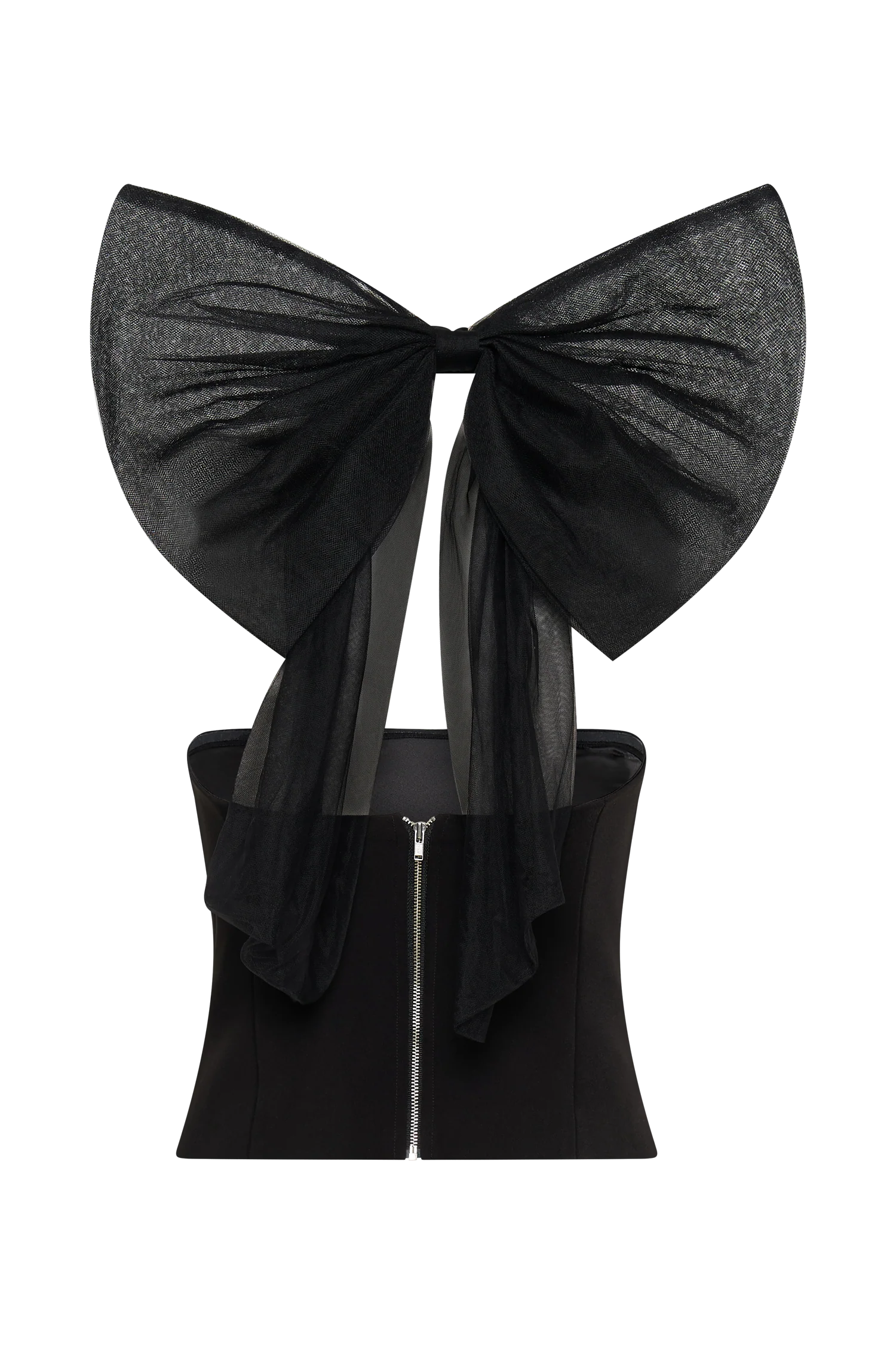 Maryam Tulle Bow Top - Black - Image 7