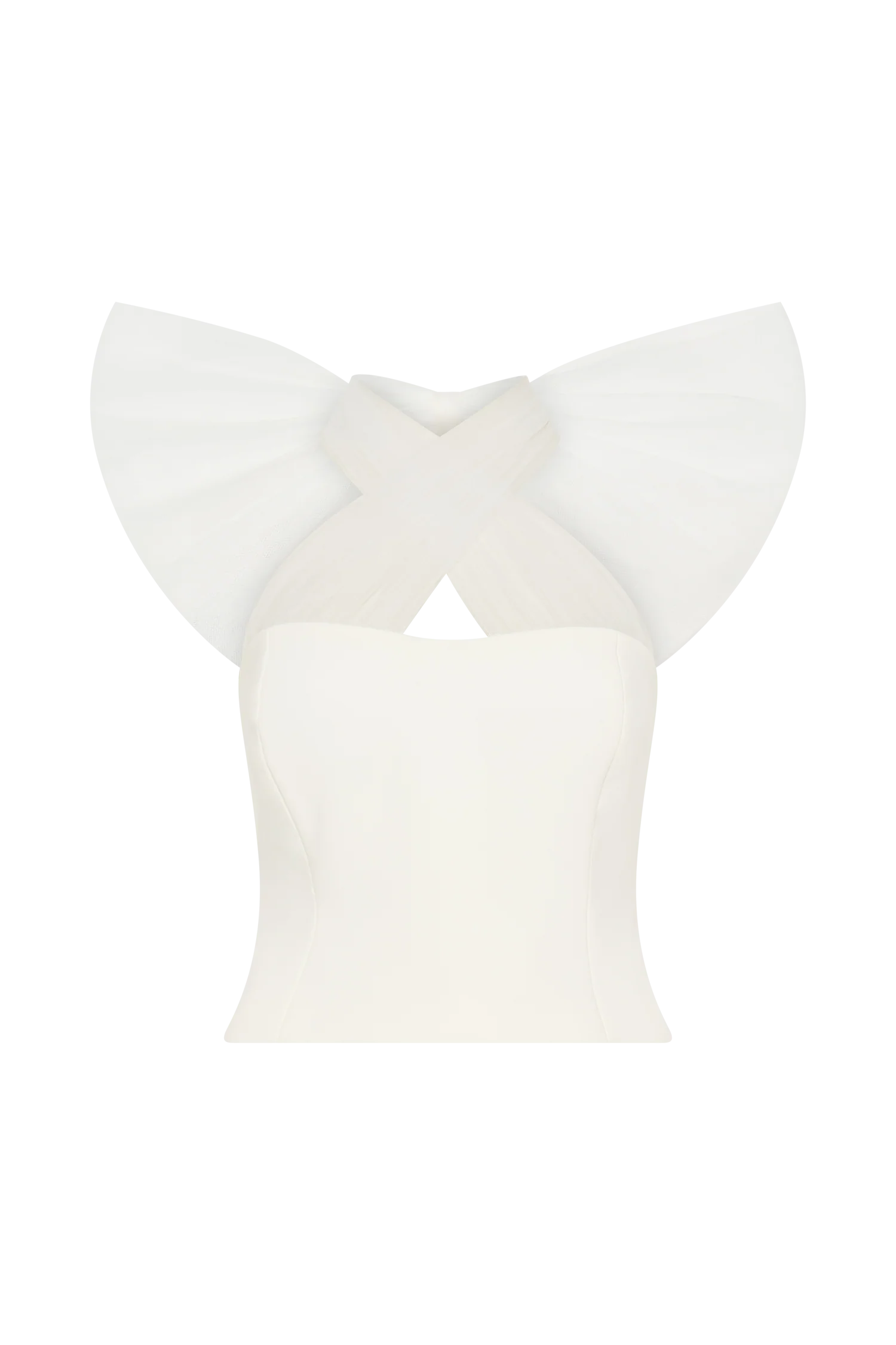 Maryam Tulle Bow Top - White - Image 11