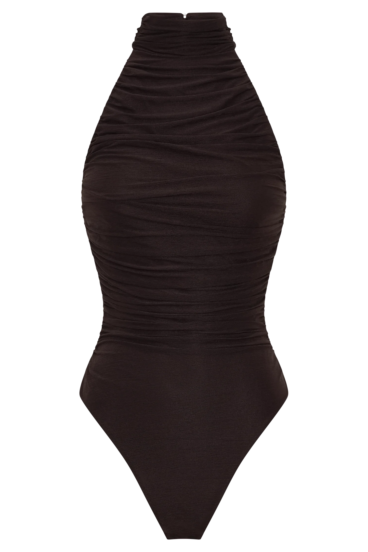 Matilda Ruched Mesh Bodysuit - Chocolate - Image 9