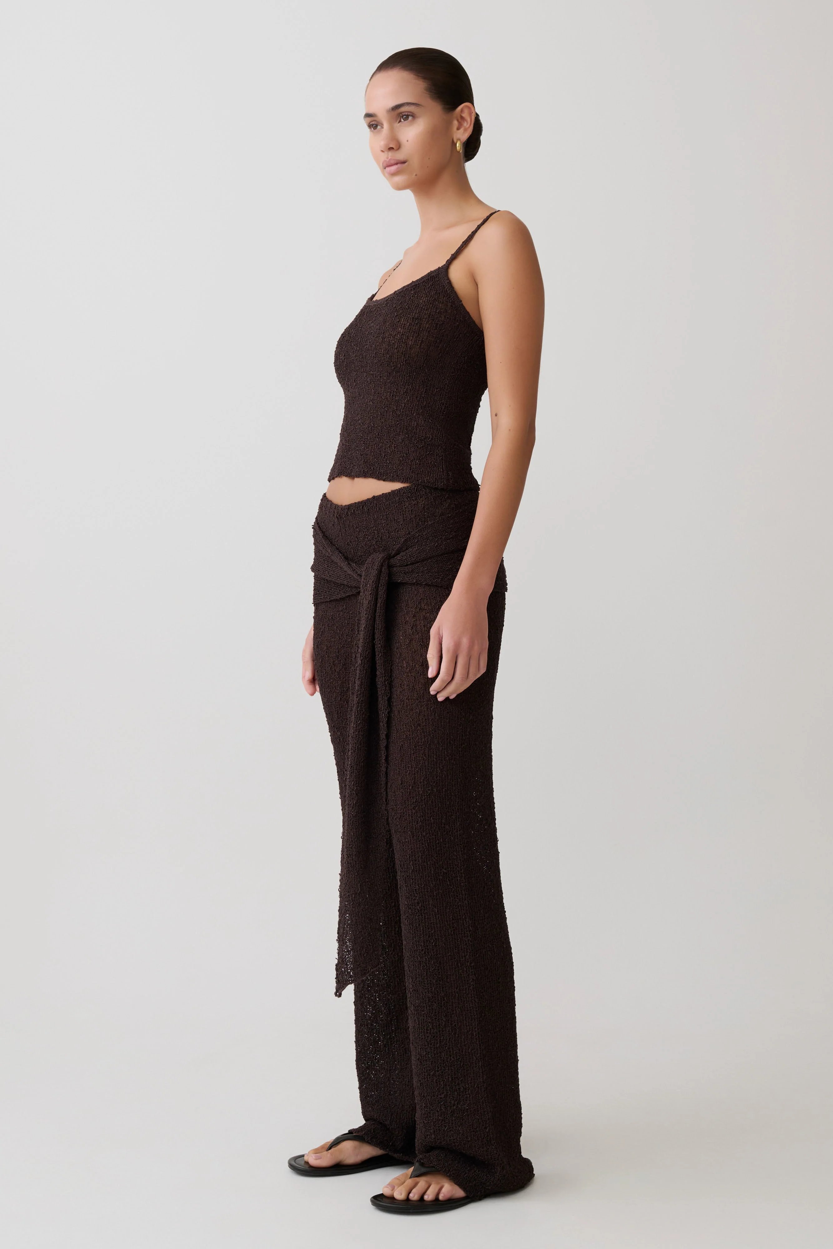 Mattais Boucle Knit Top - Dark Chocolate - Image 4