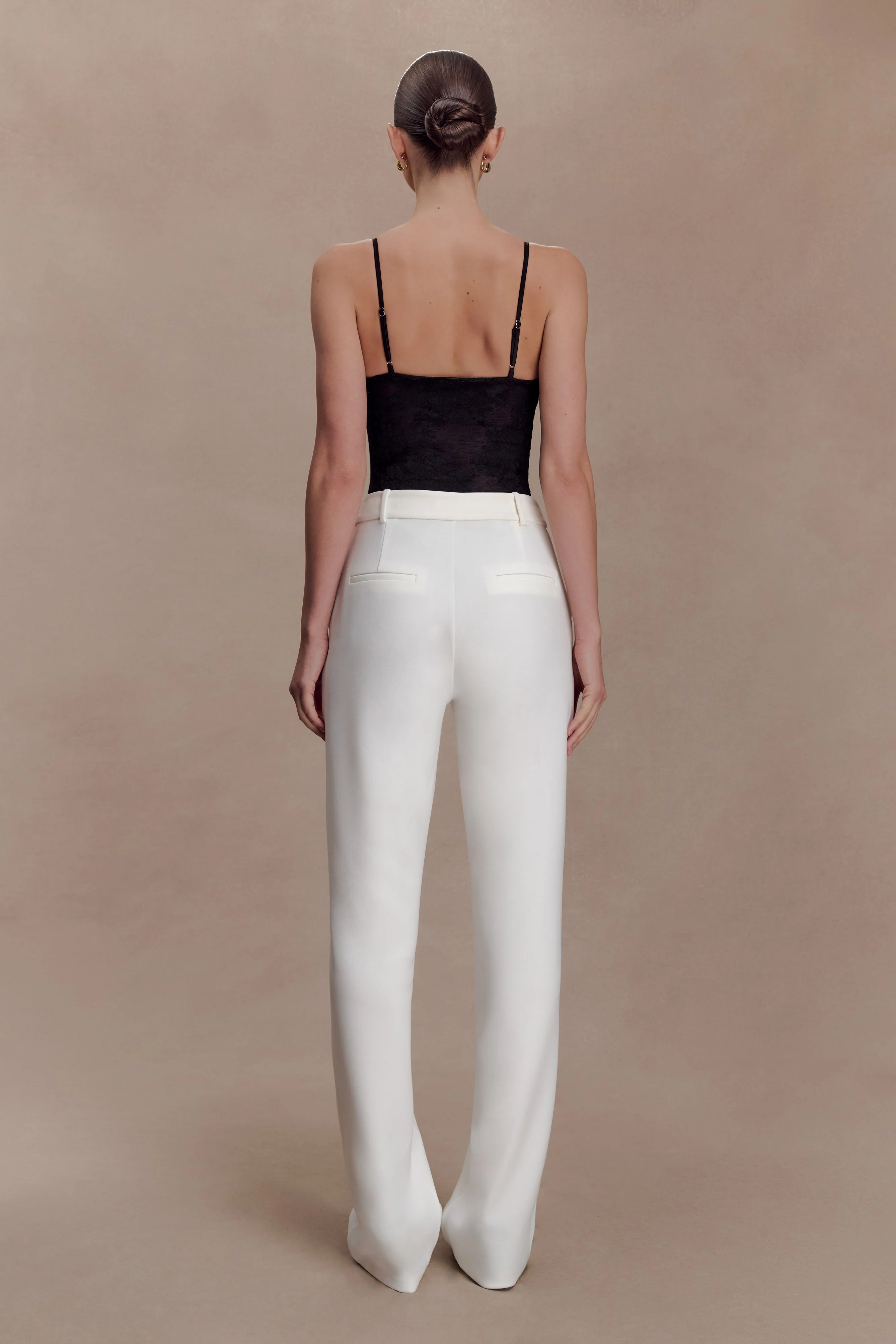 Maude Crepe Straight Leg Pants - Ivory - Image 2