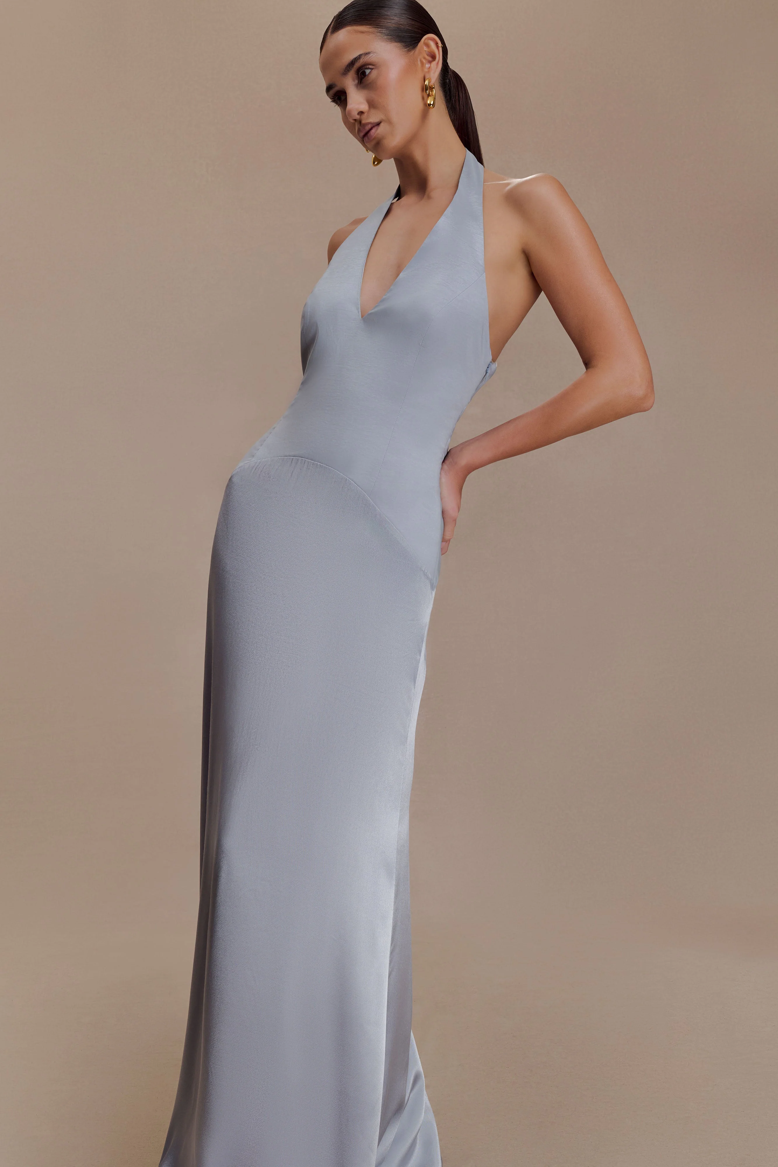 Maura Taffeta And Satin Maxi Dress - Cornflower Blue - Image 5