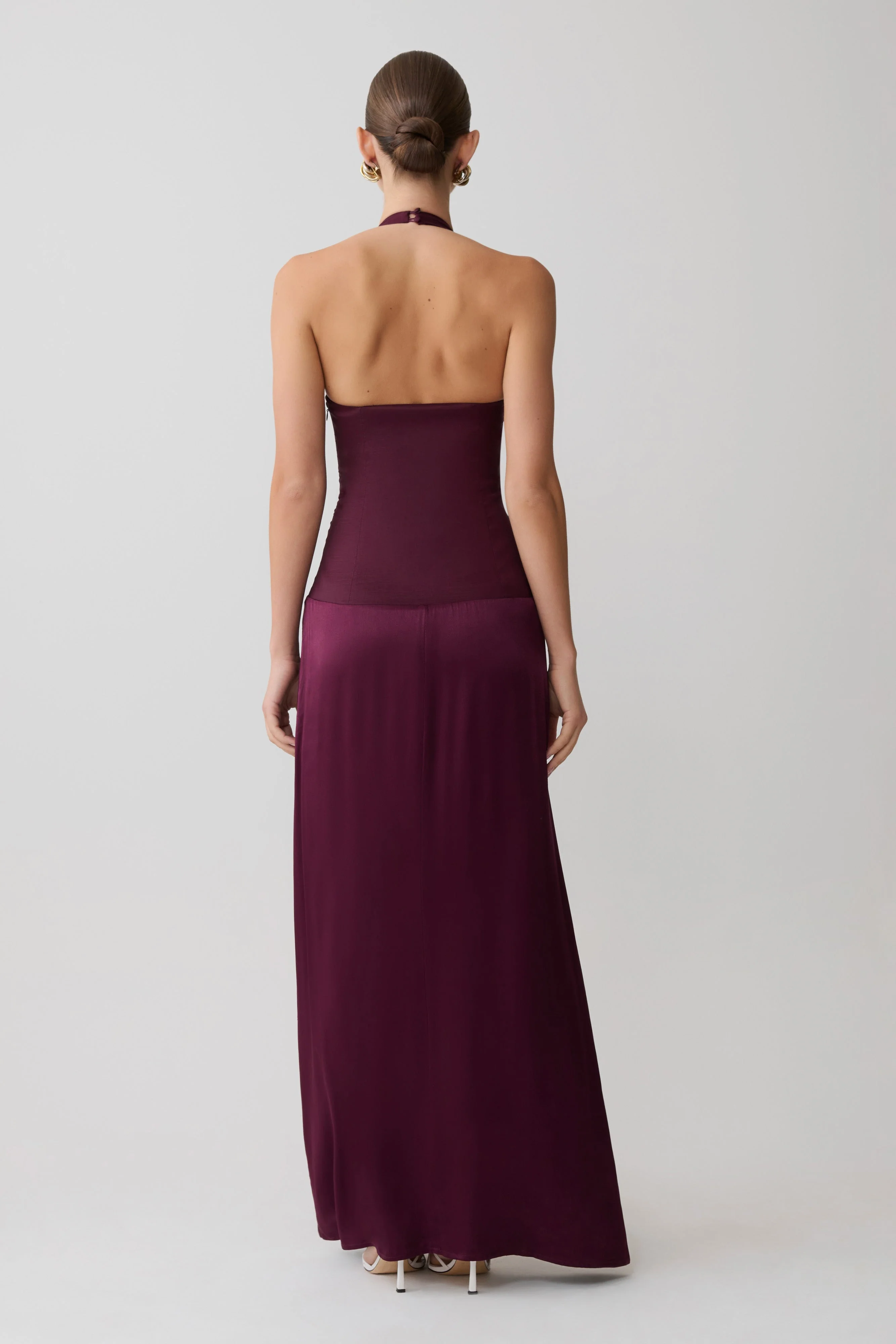 Maura Taffeta And Satin Maxi Dress - Wine - Image 2