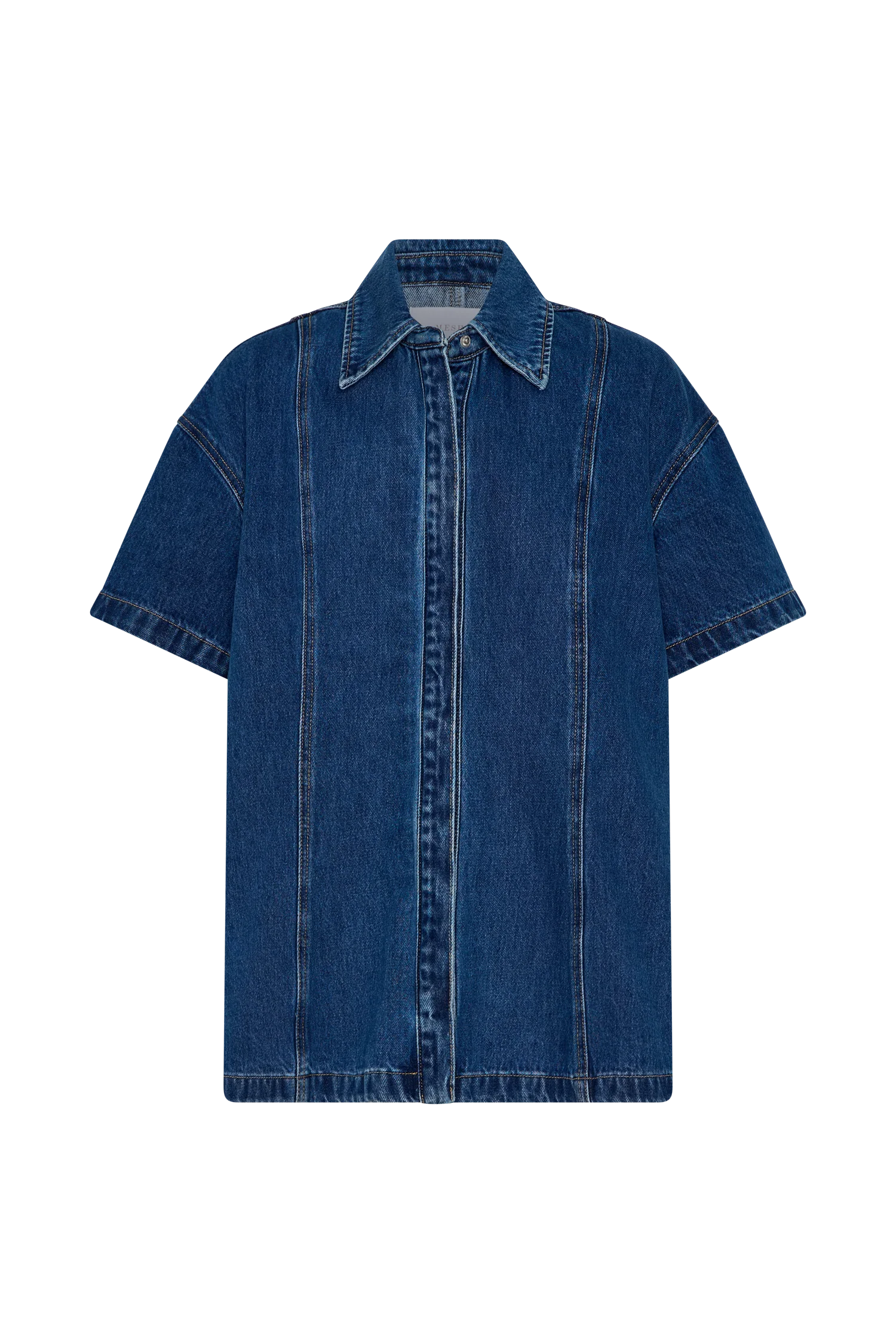 Maya Oversized Denim Shirt - Dark Blue - Image 9