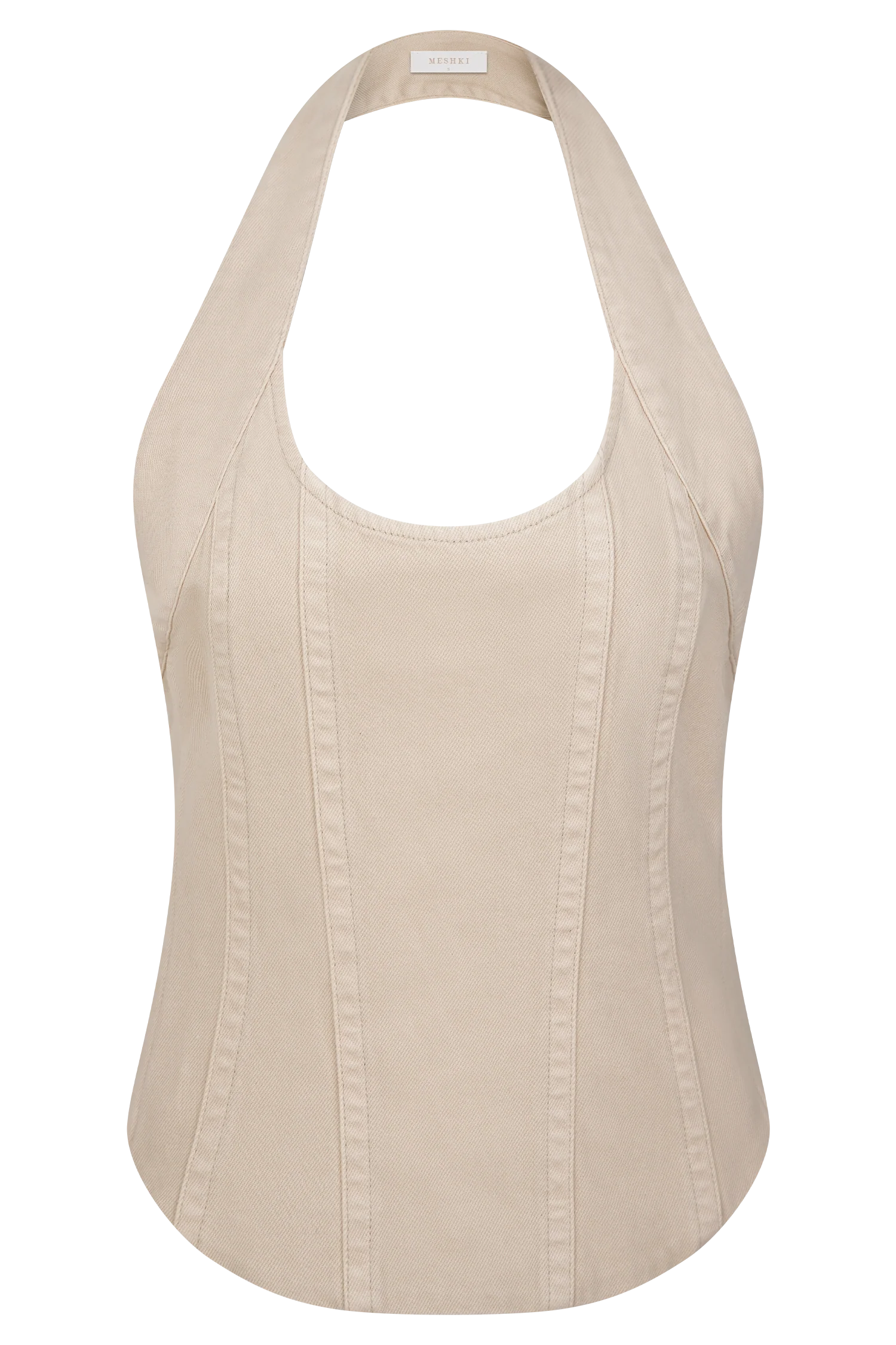 Meadow Denim Corset Halter Top - Stone Wash - Image 9