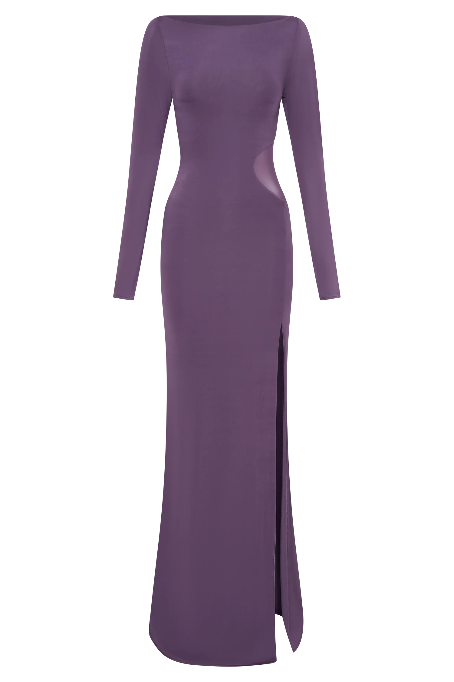 Megan Slinky And Mesh Maxi Dress - Purple - Image 8