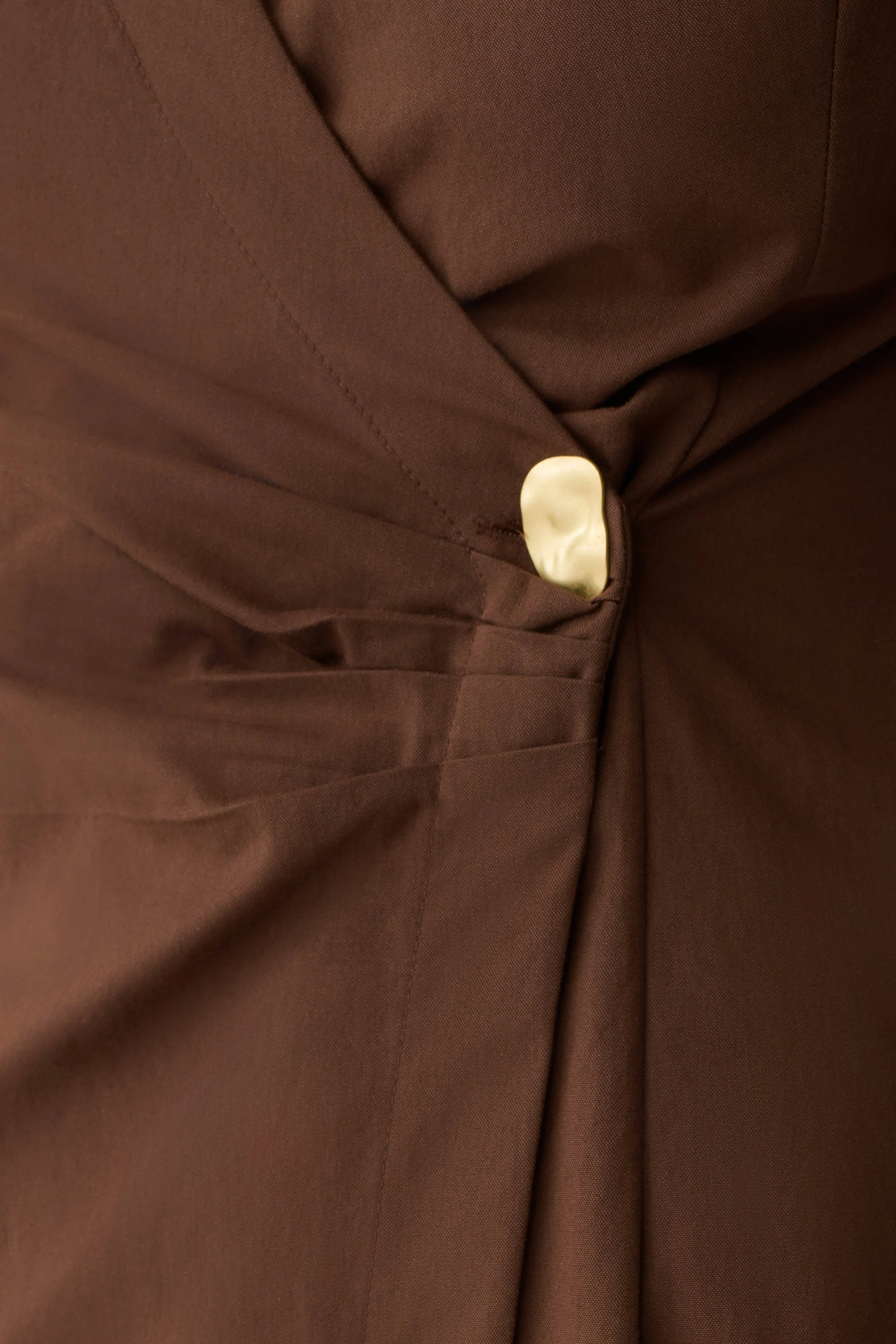Mikaila Asymmetric Shirt Dress - Dark Chocolate - Image 8