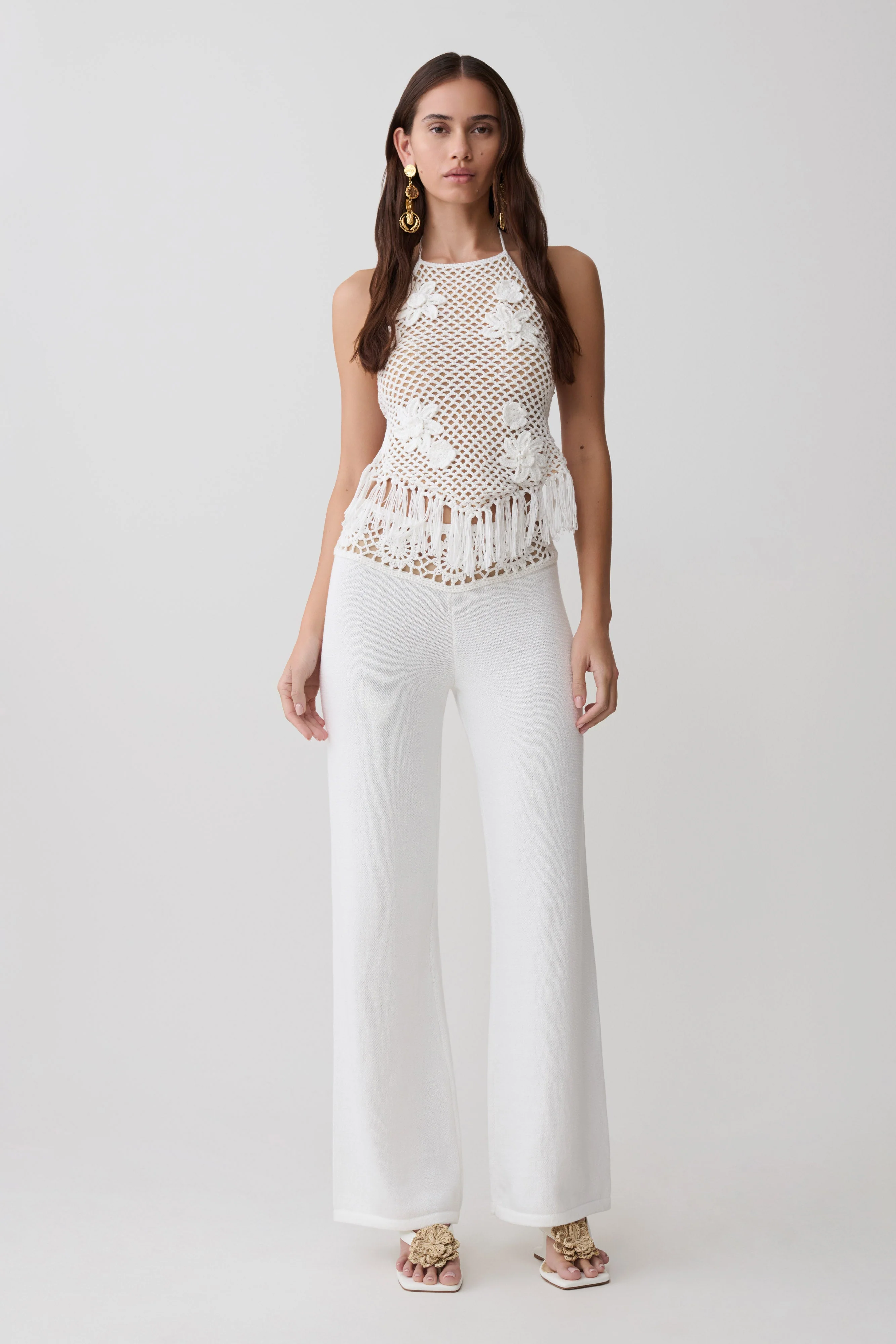 Miley Crochet Halter Top - Ivory - Image 5