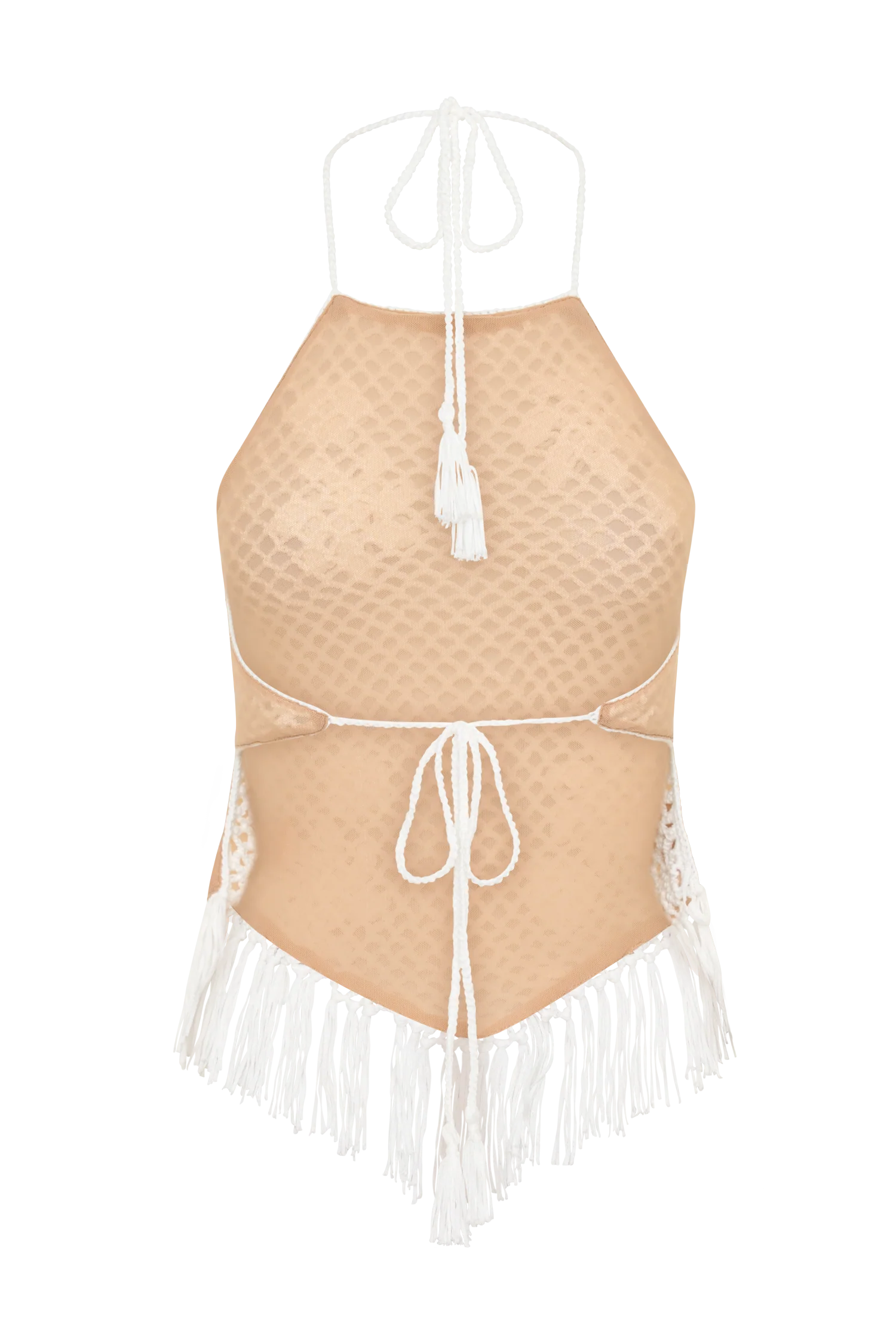 Miley Crochet Halter Top - Ivory - Image 8